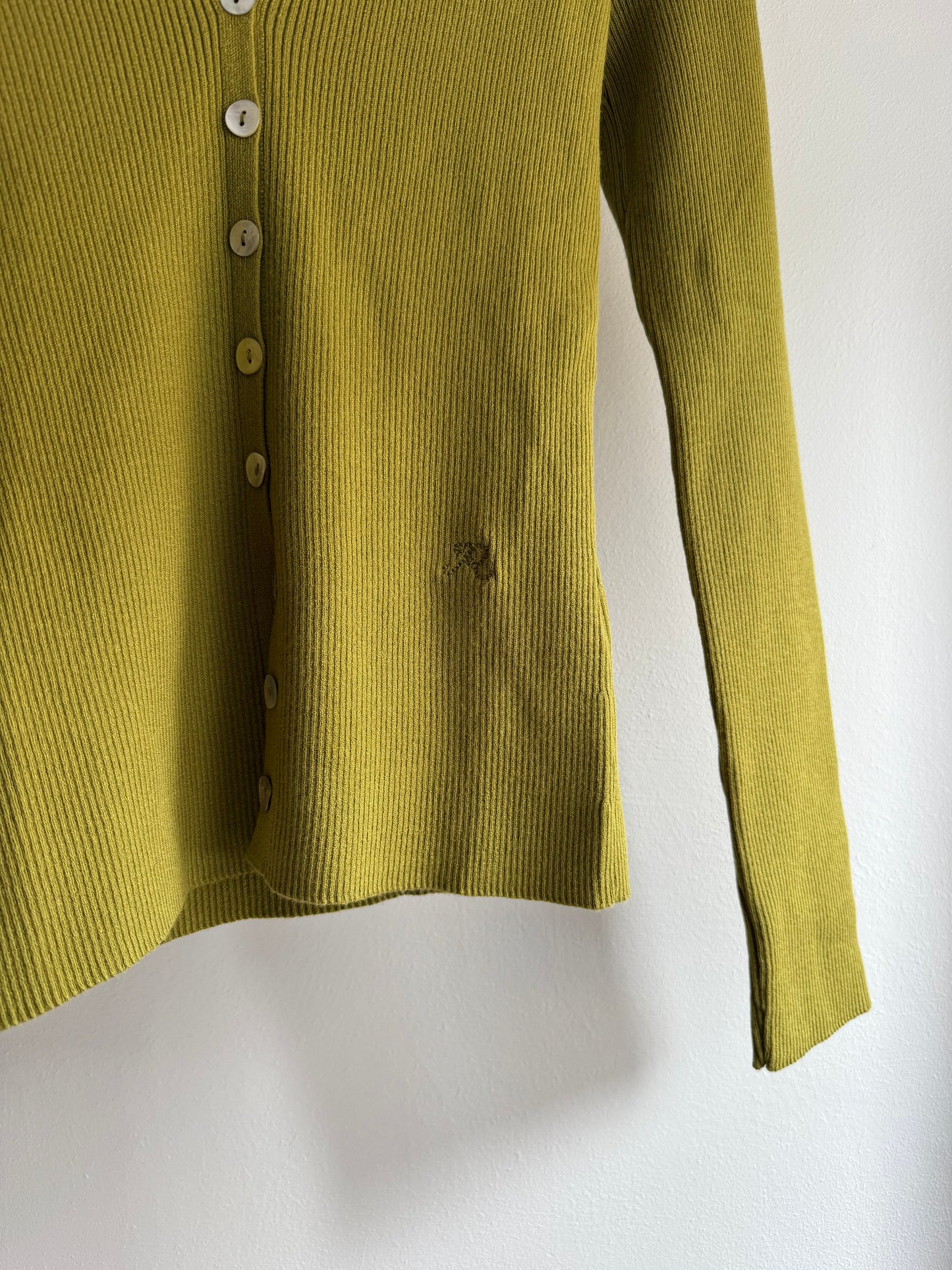 Rouge Olive Cardigan with an Embroidered 'R'