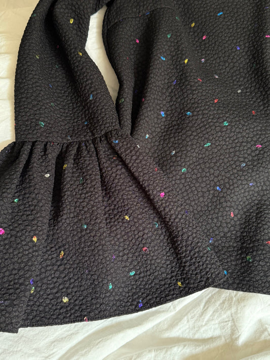 Stine Goya Top with Colorful Glitter Details and Balloon Sleeves