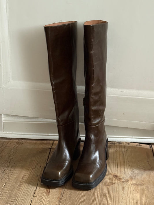Rabens Saloner Knee High Leather Boots