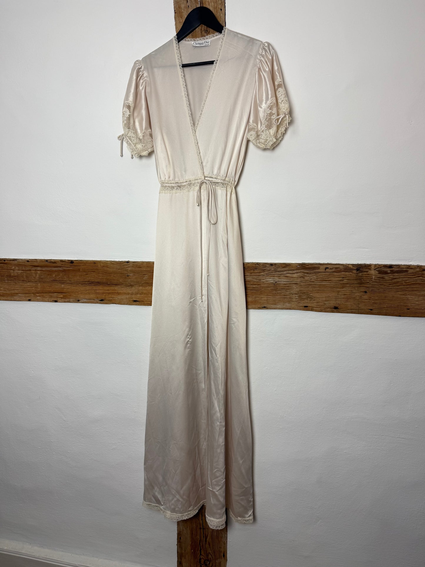 Vintage Christian Dior Ivory Wrap Dress/Robe