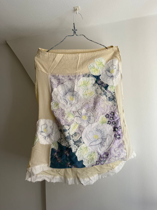Vintage Parisian Skirt with Flower Motive