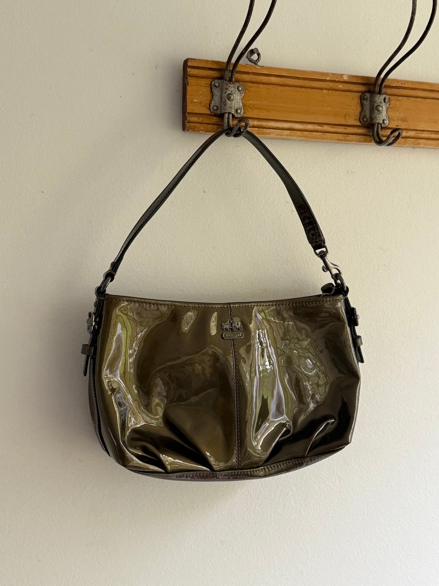 Vintage Coach Metallic Patent Leather Shoulder Bag