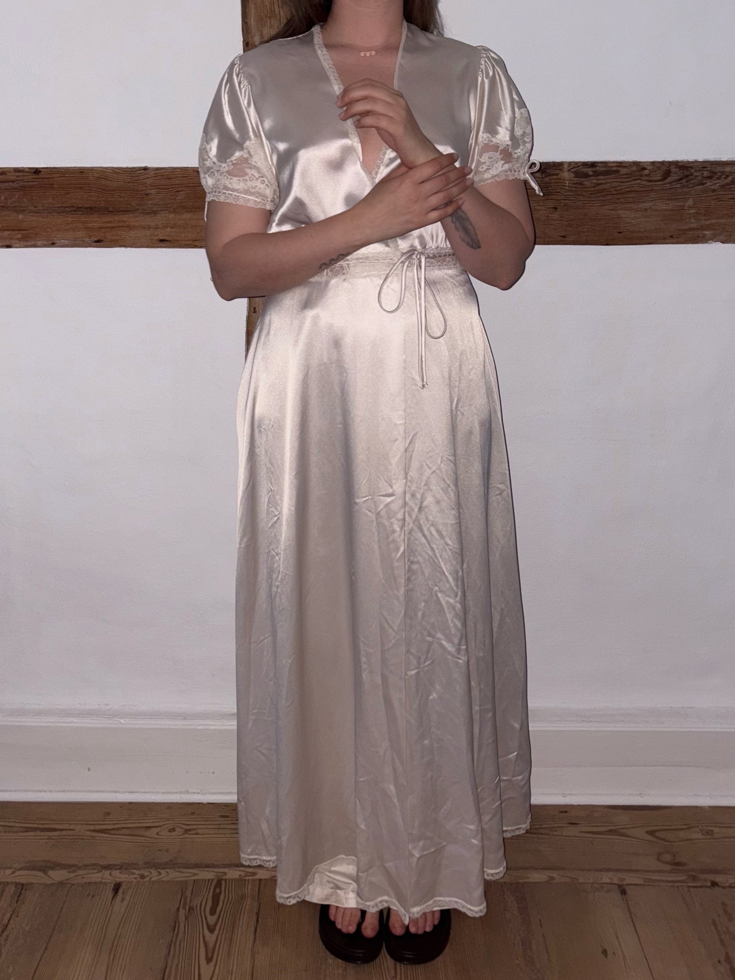 Vintage Christian Dior Ivory Wrap Dress/Robe