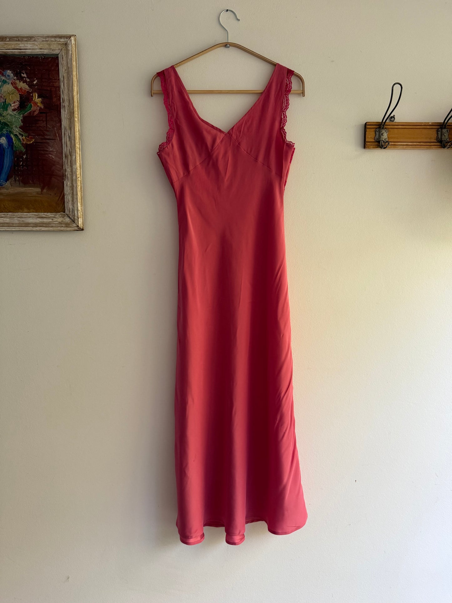 Rouje Pink Maxi Dress with Lace