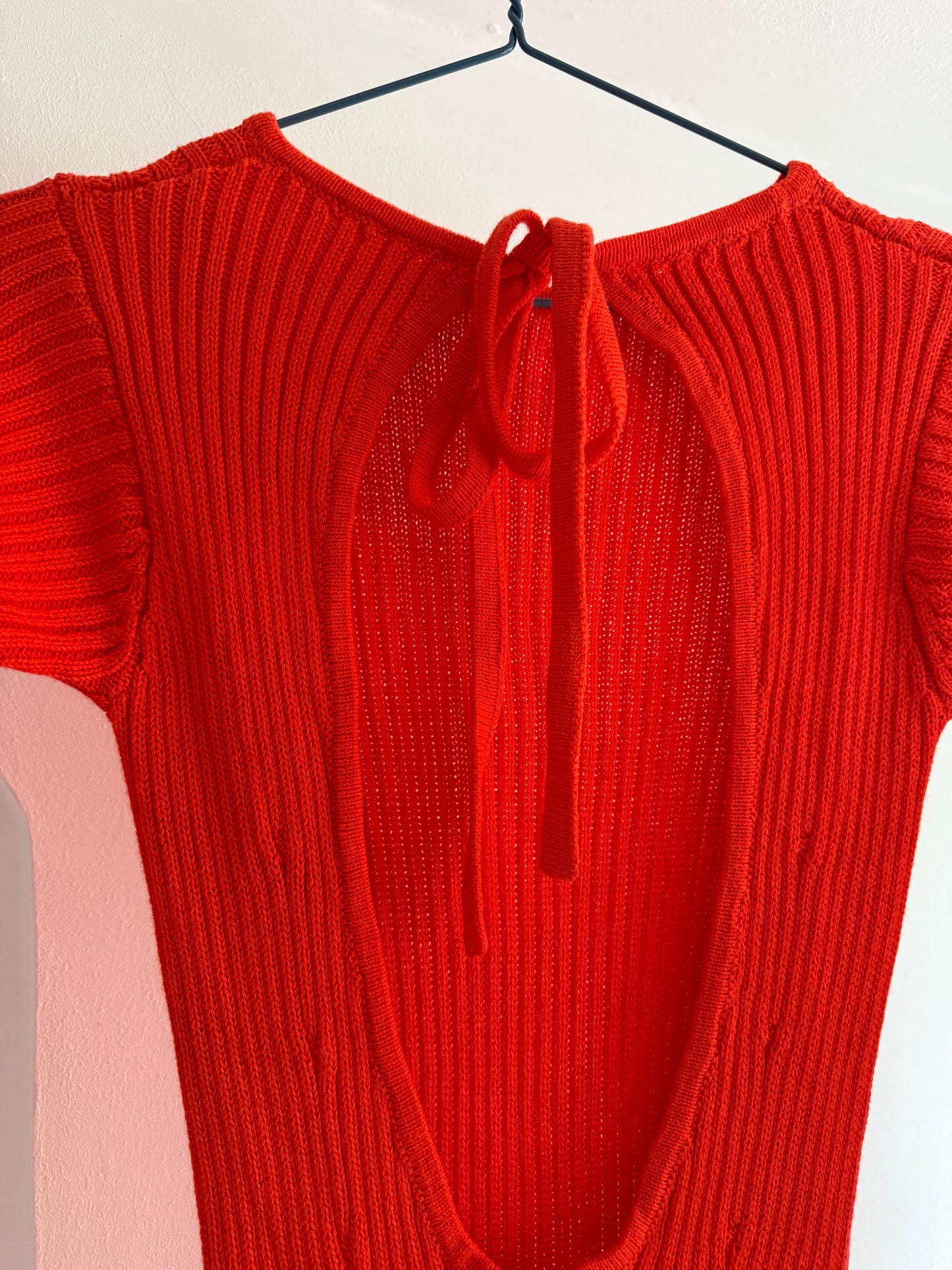 Knitted Dress with Open Back