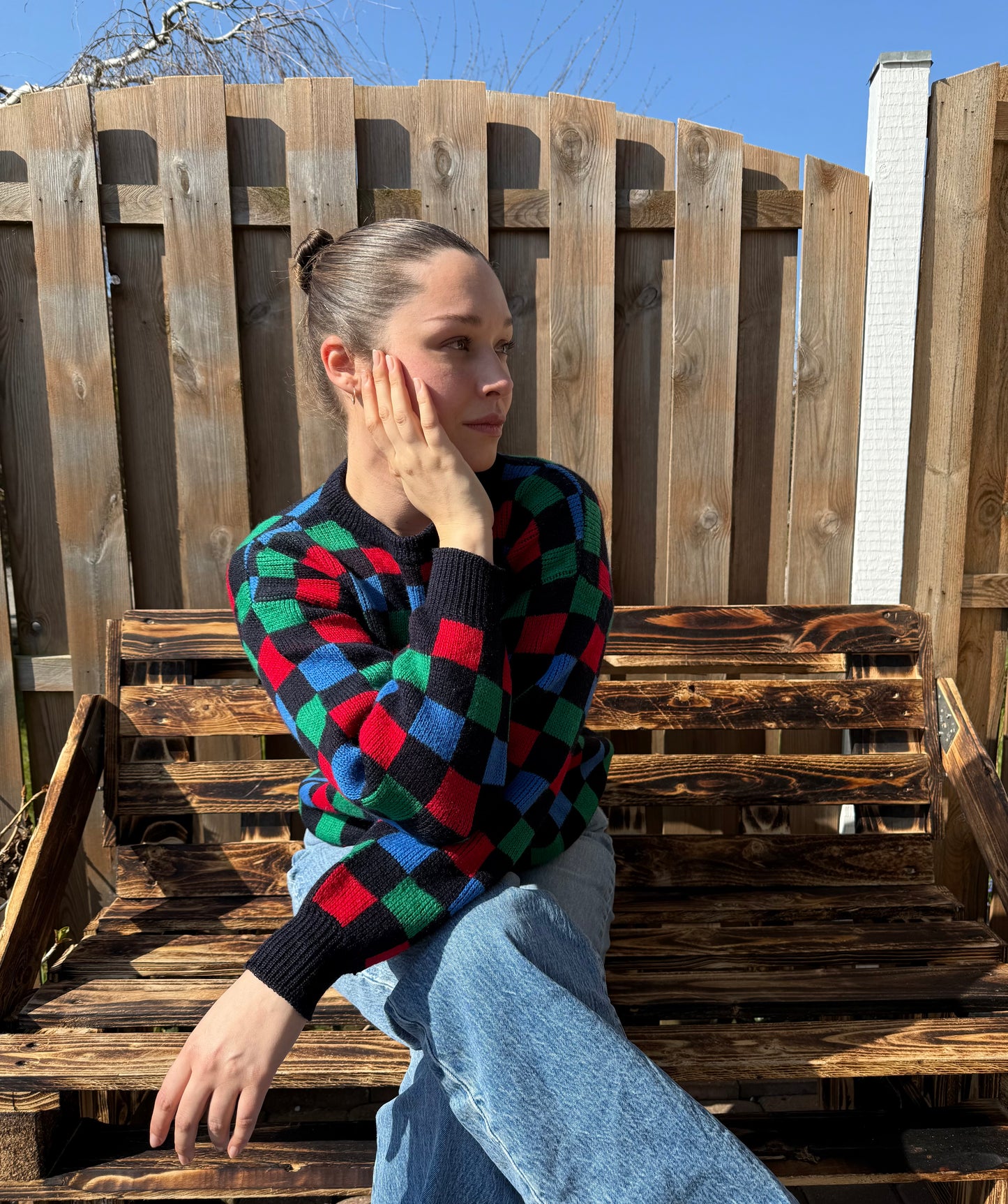 Vintage Checkered Sweater