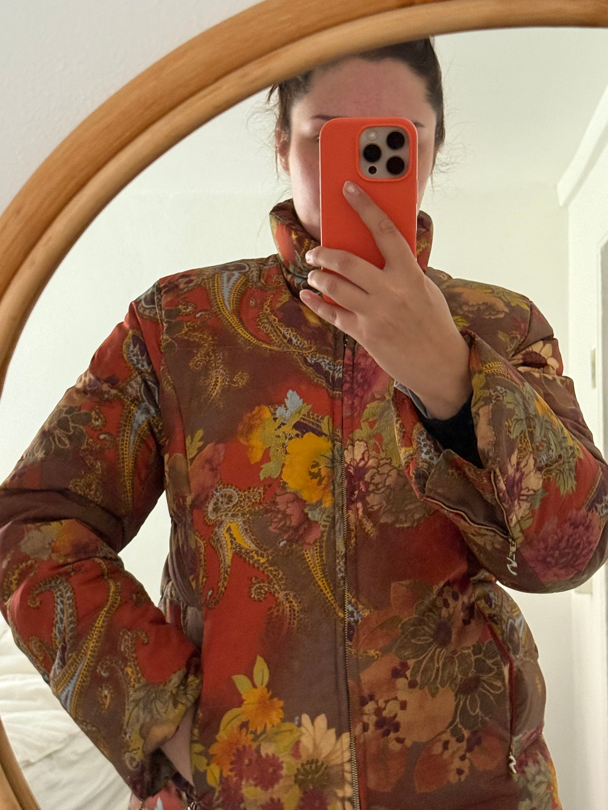 Vintage Sonia Bogner Floral and Paisley Down Puffer Jacket