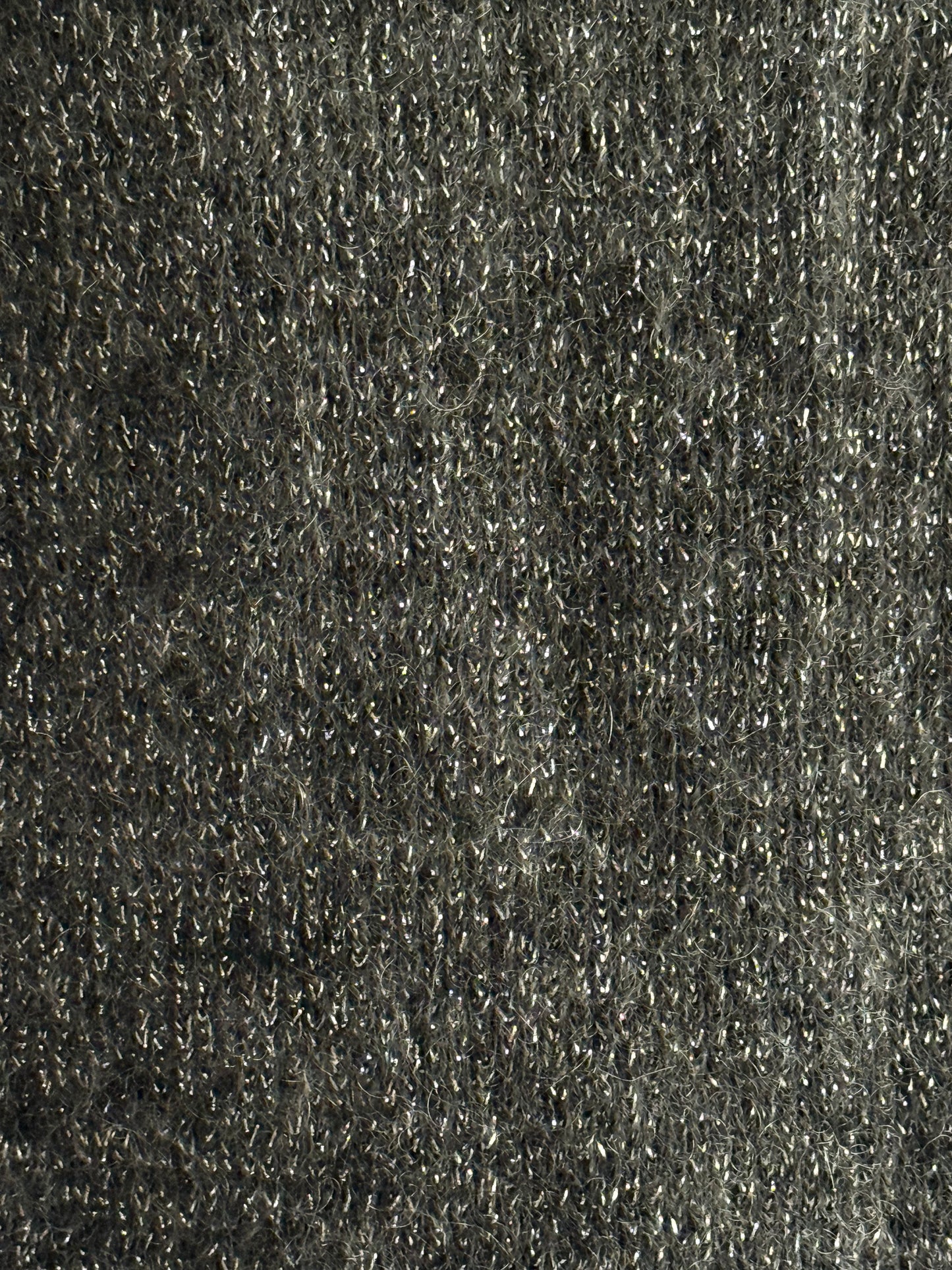 Vintage Mohair Blend Glitter Top with Pink and Blue Knitted Details on the Sleeves