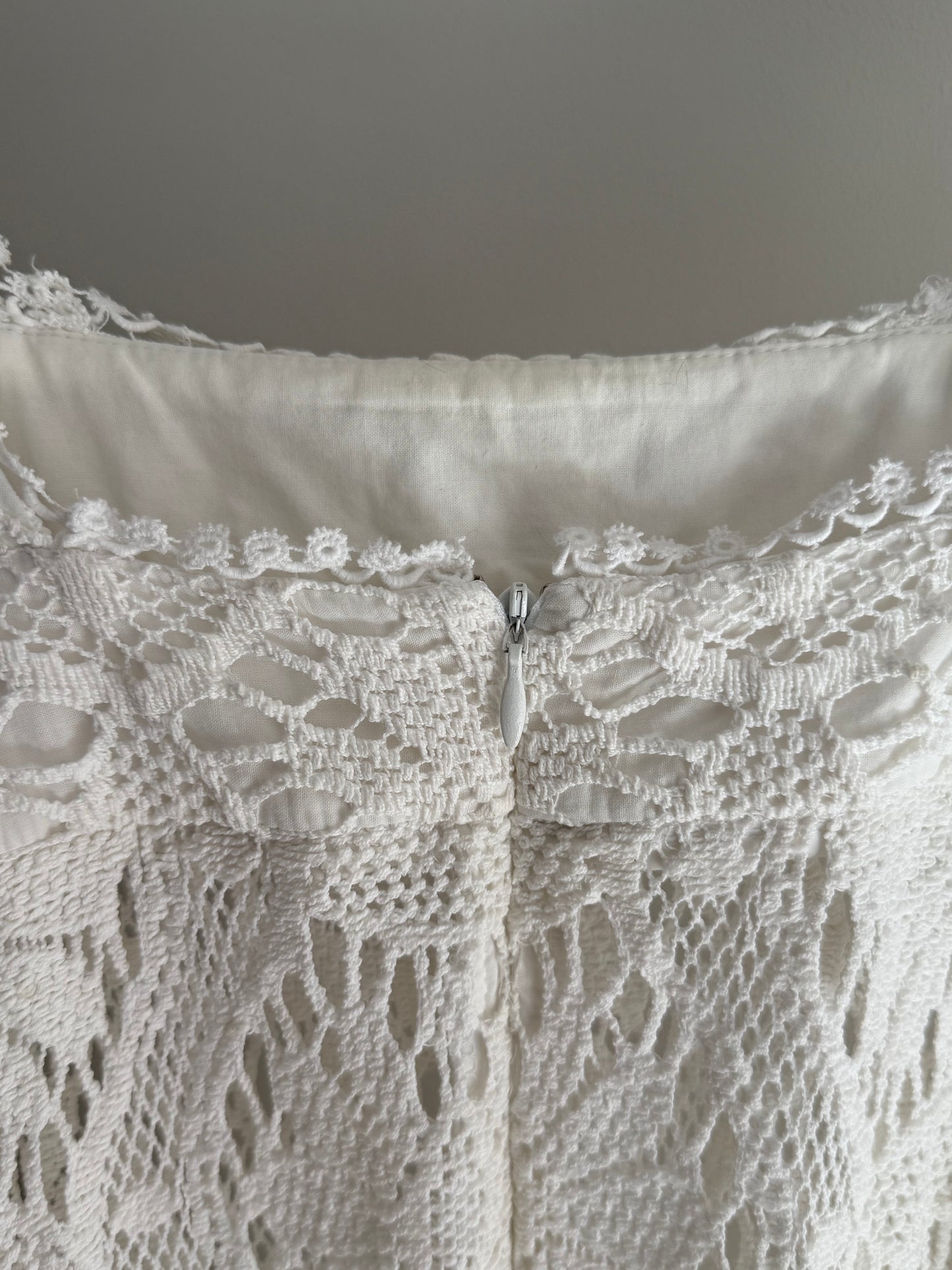 Vintage Crochet Dress with Boat Neckline