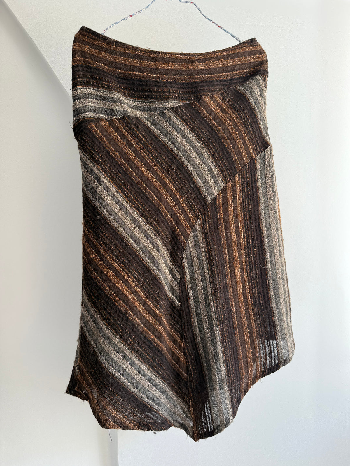 Vintage Marlboro Classics Textured Patchwork Midi Skirt