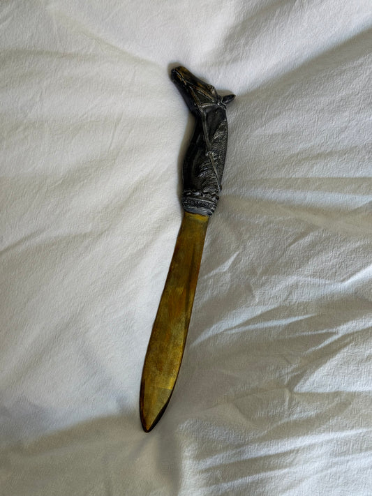 Vintage Horse Handle Brass Letter Opener