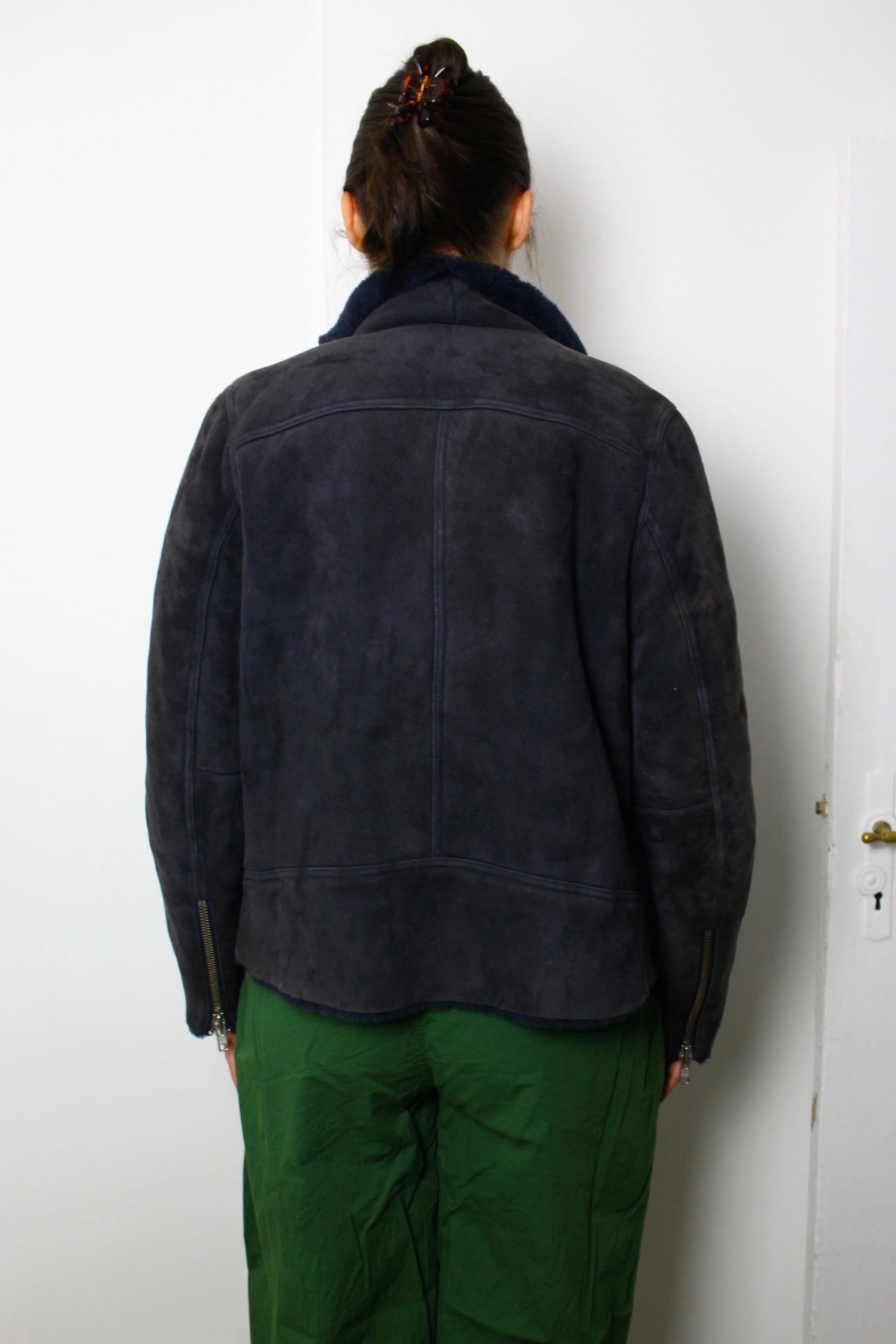 Won Hundred Suede Navy Blue Jacket