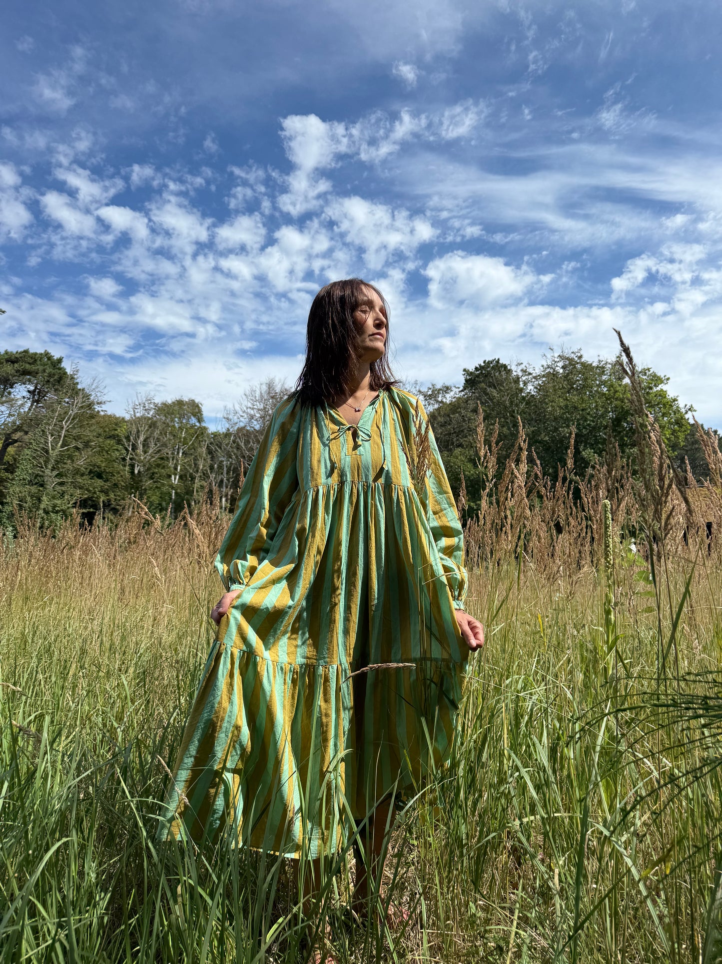 Matta Striped A-Line Maxi Dress