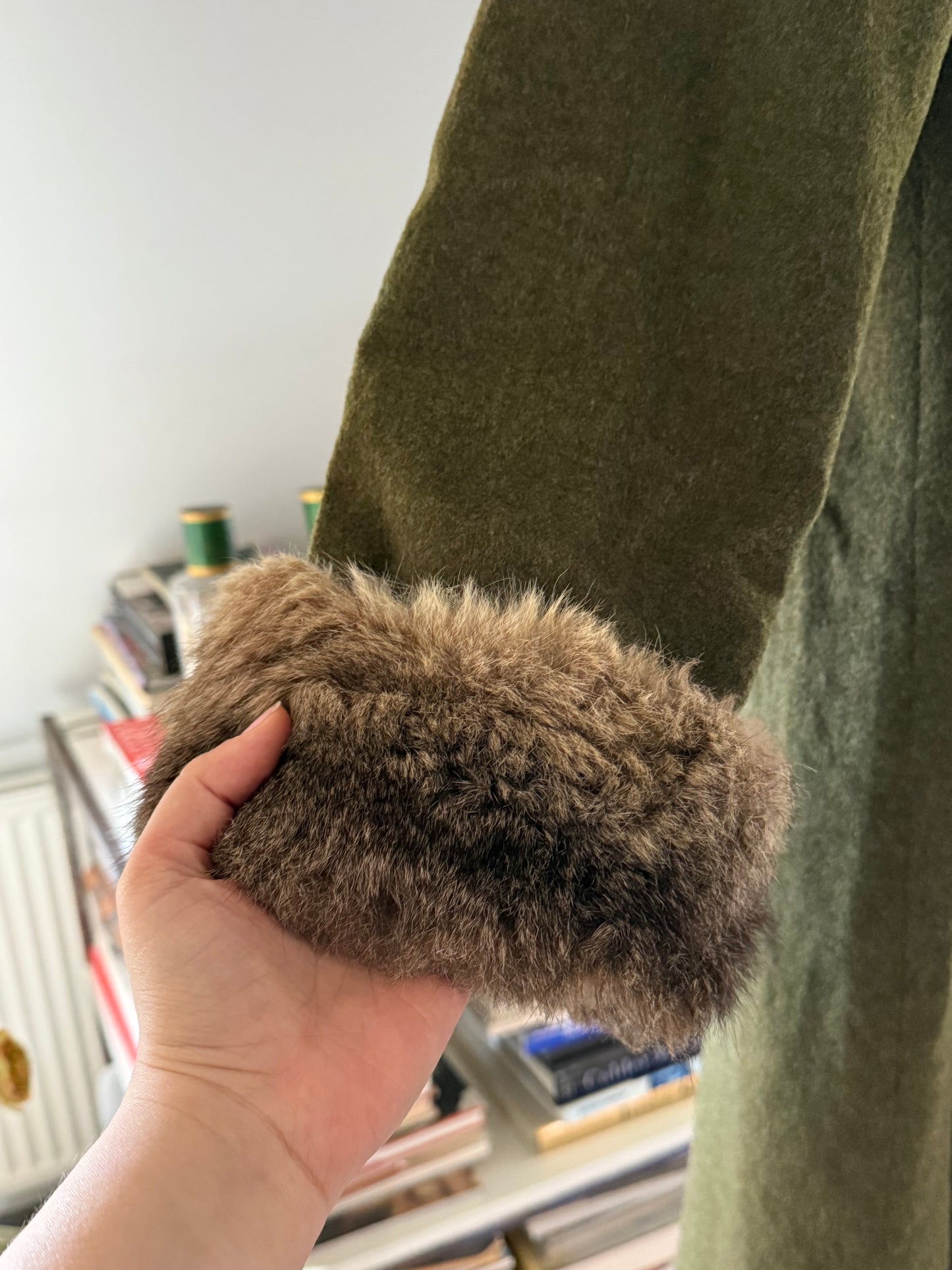 Vintage Rare Louis Geraud Wool Coat with Fur Details