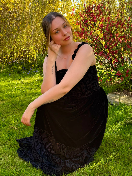 SEA New York Velvet Embroidered Long Dress