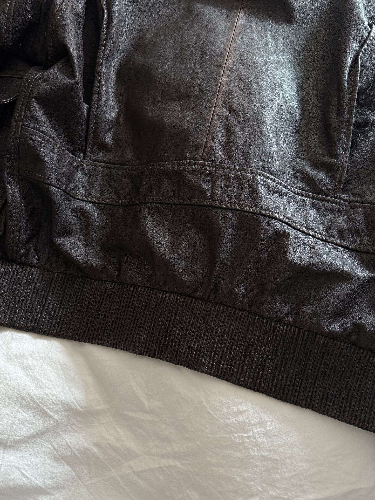 Vintage Tommy Hilfiger Bomber Leather Jacket