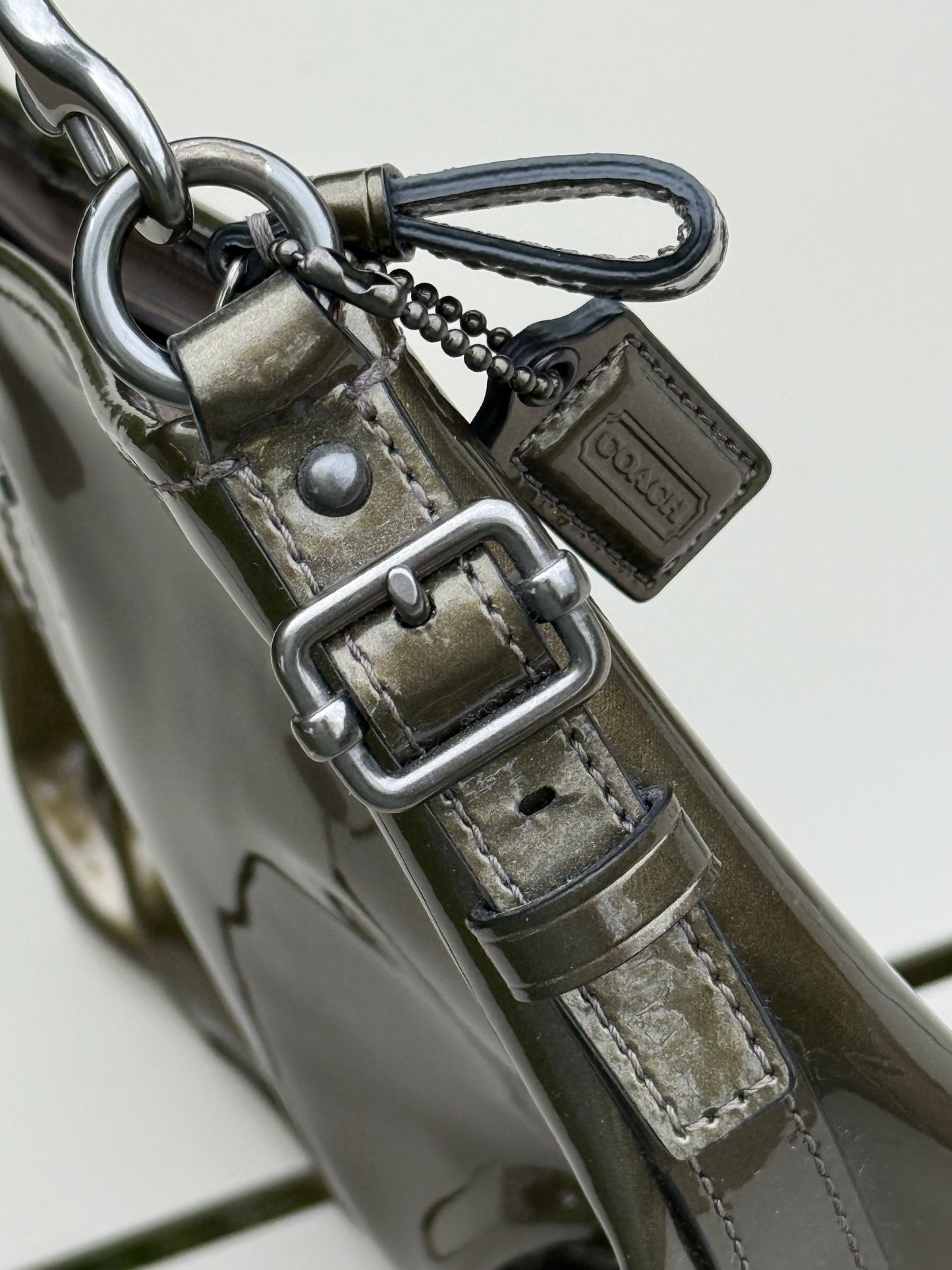 Vintage Coach Metallic Patent Leather Shoulder Bag
