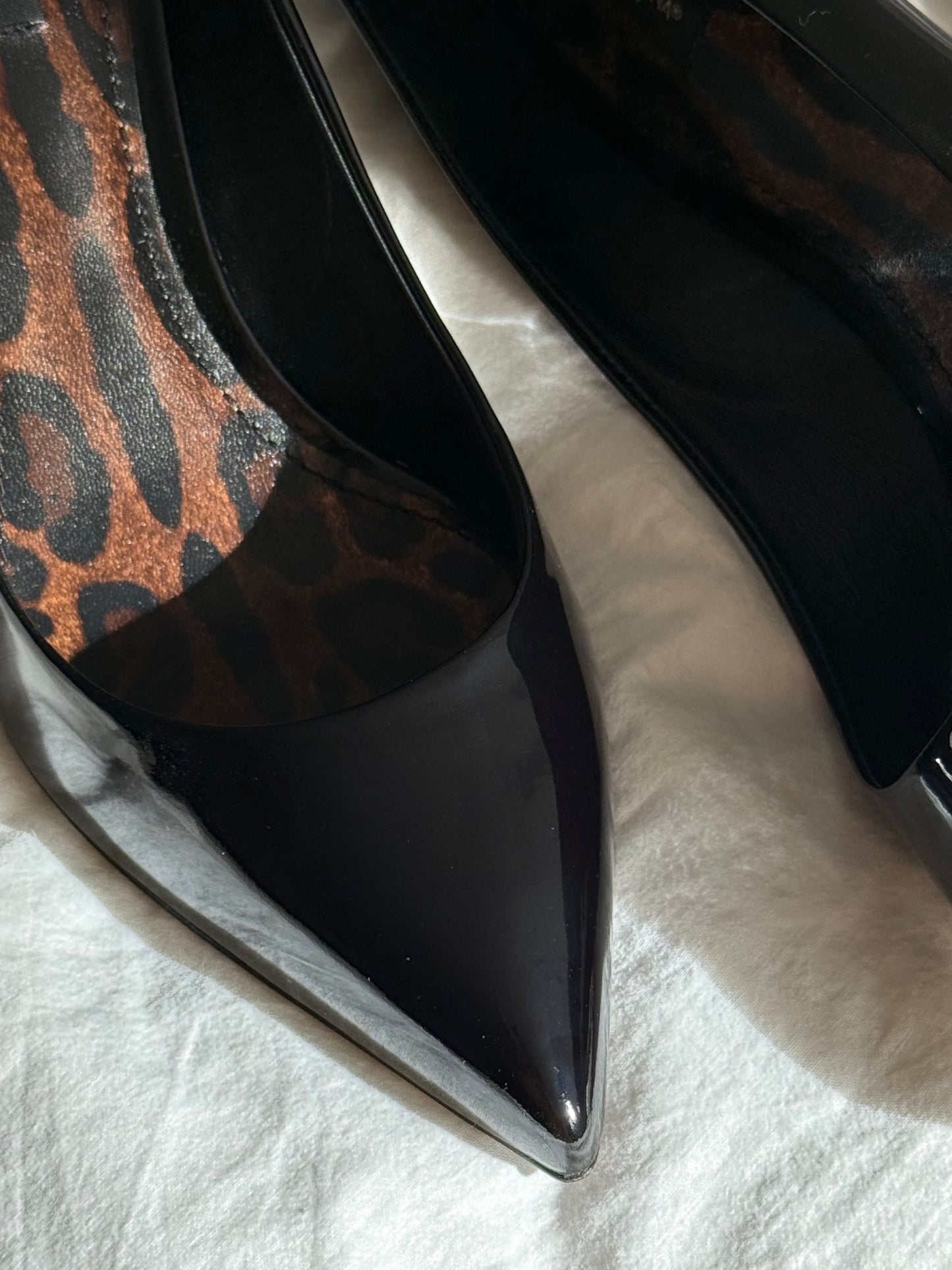 Dolce & Gabbana Black Heels with Leo Pattern