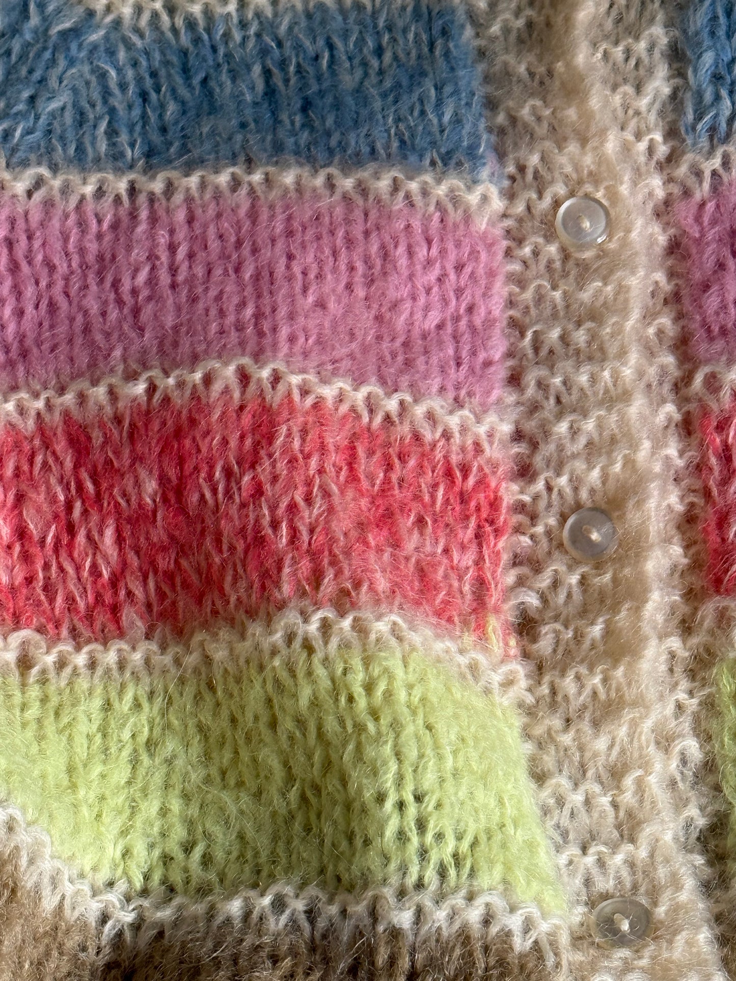 Vintage Multicolored Mohair Blend Cardigan