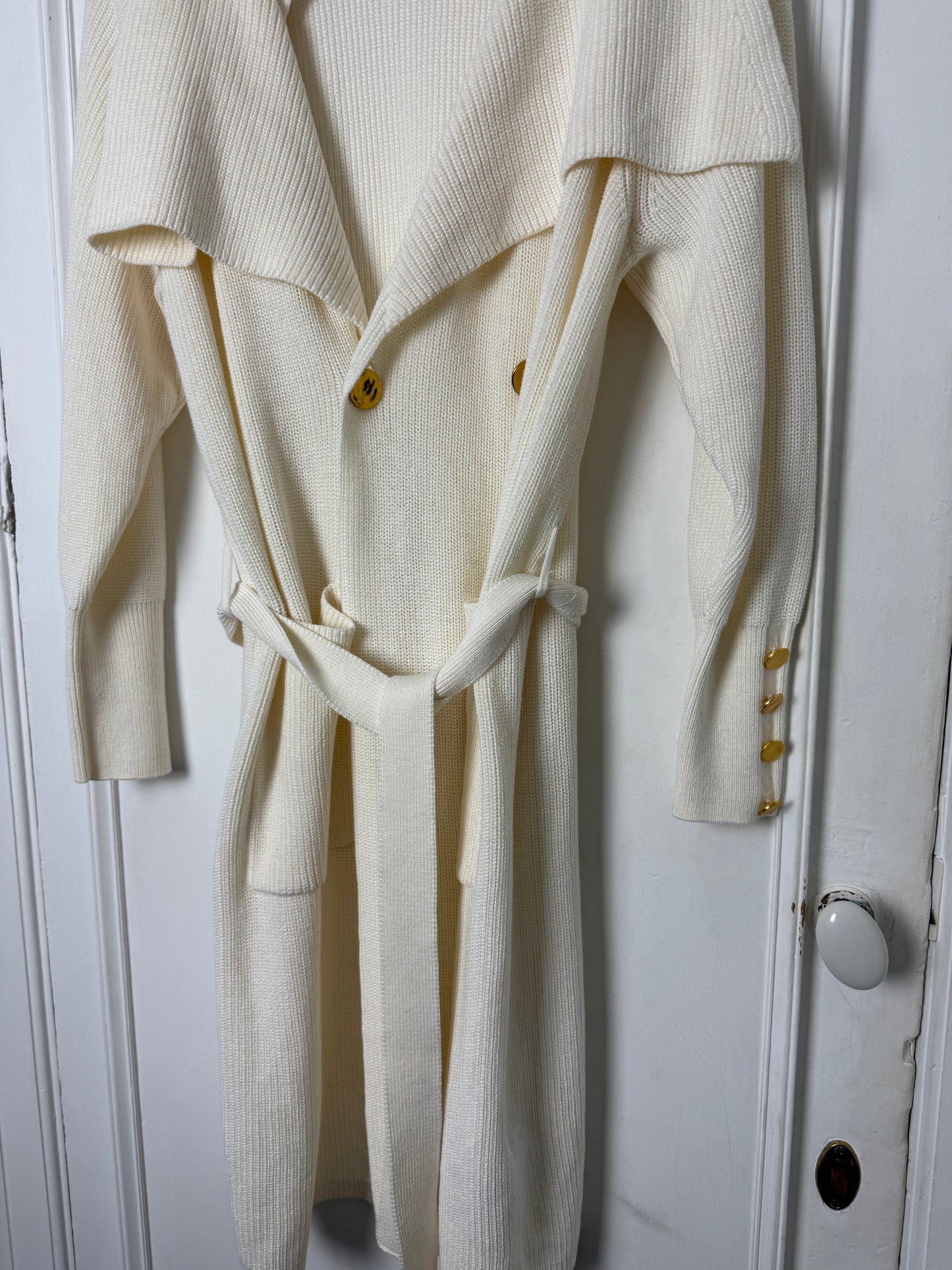 Donna Karen Long Belted Cardigan