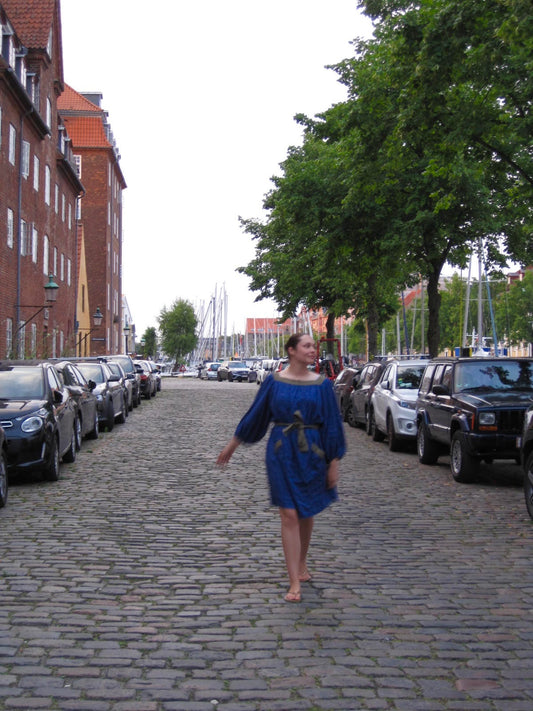 Caro Edition Blue Midi Dress with Belt