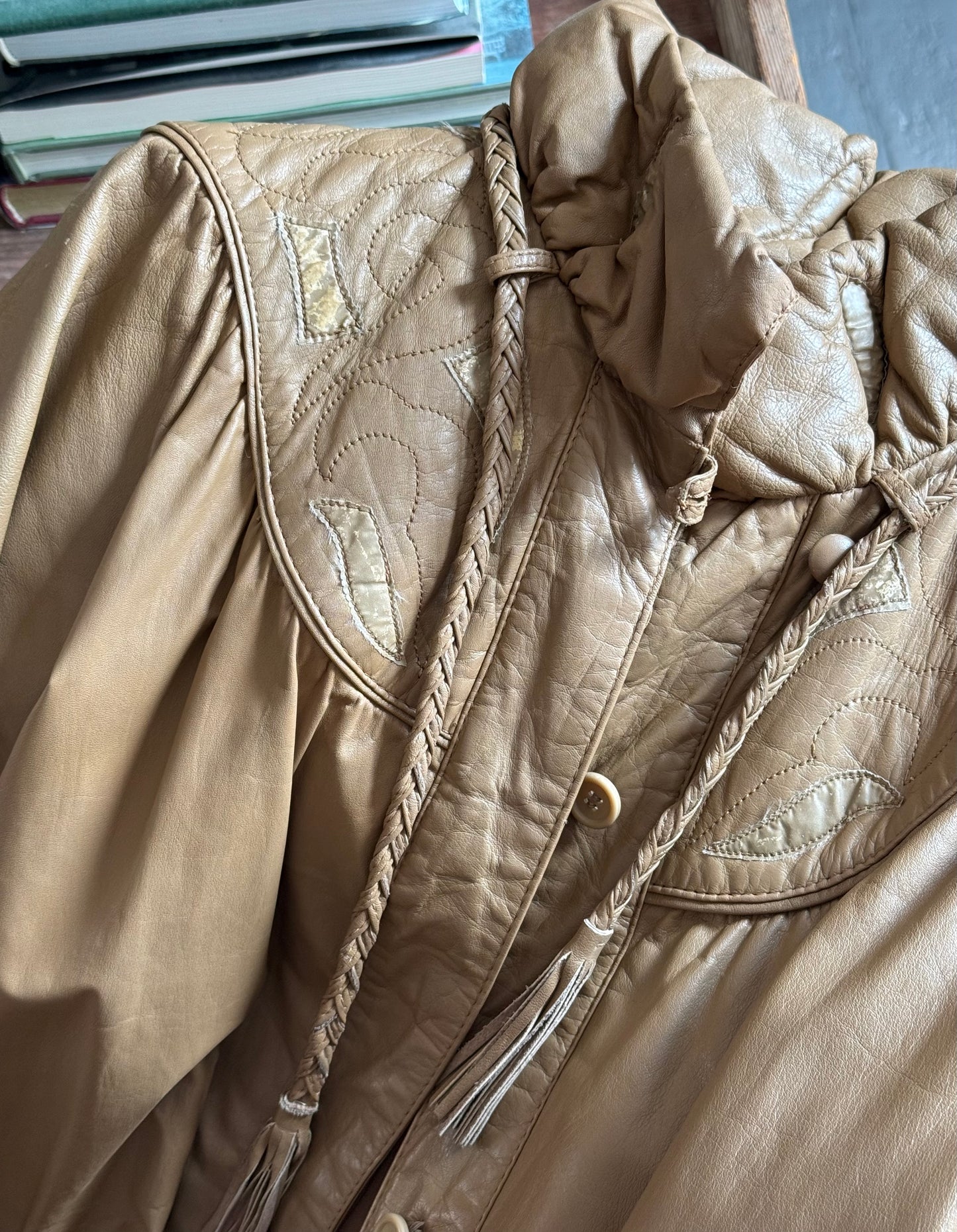 Vintage 80’s CowHide Leather Coat