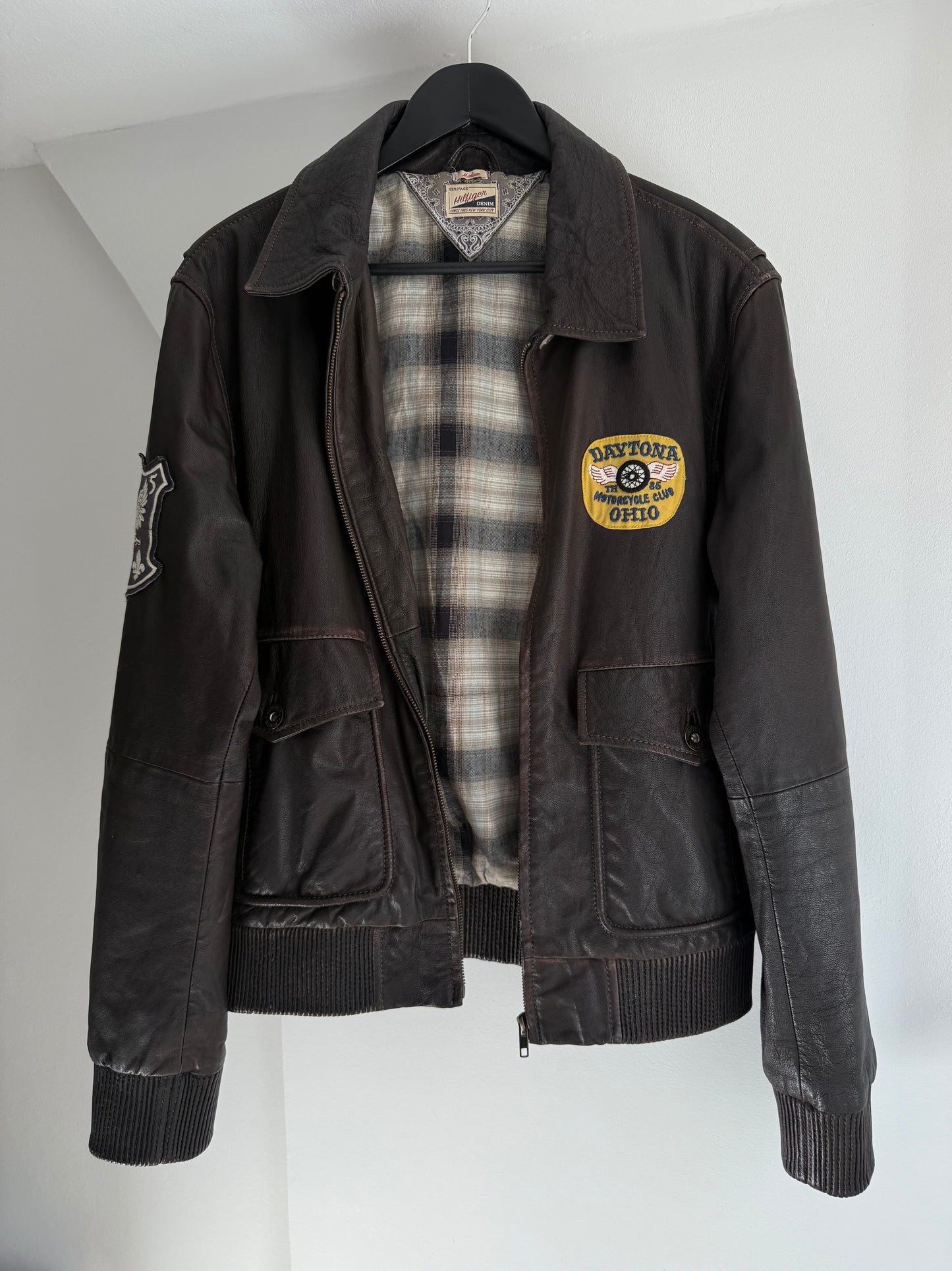 Vintage Tommy Hilfiger Bomber Leather Jacket