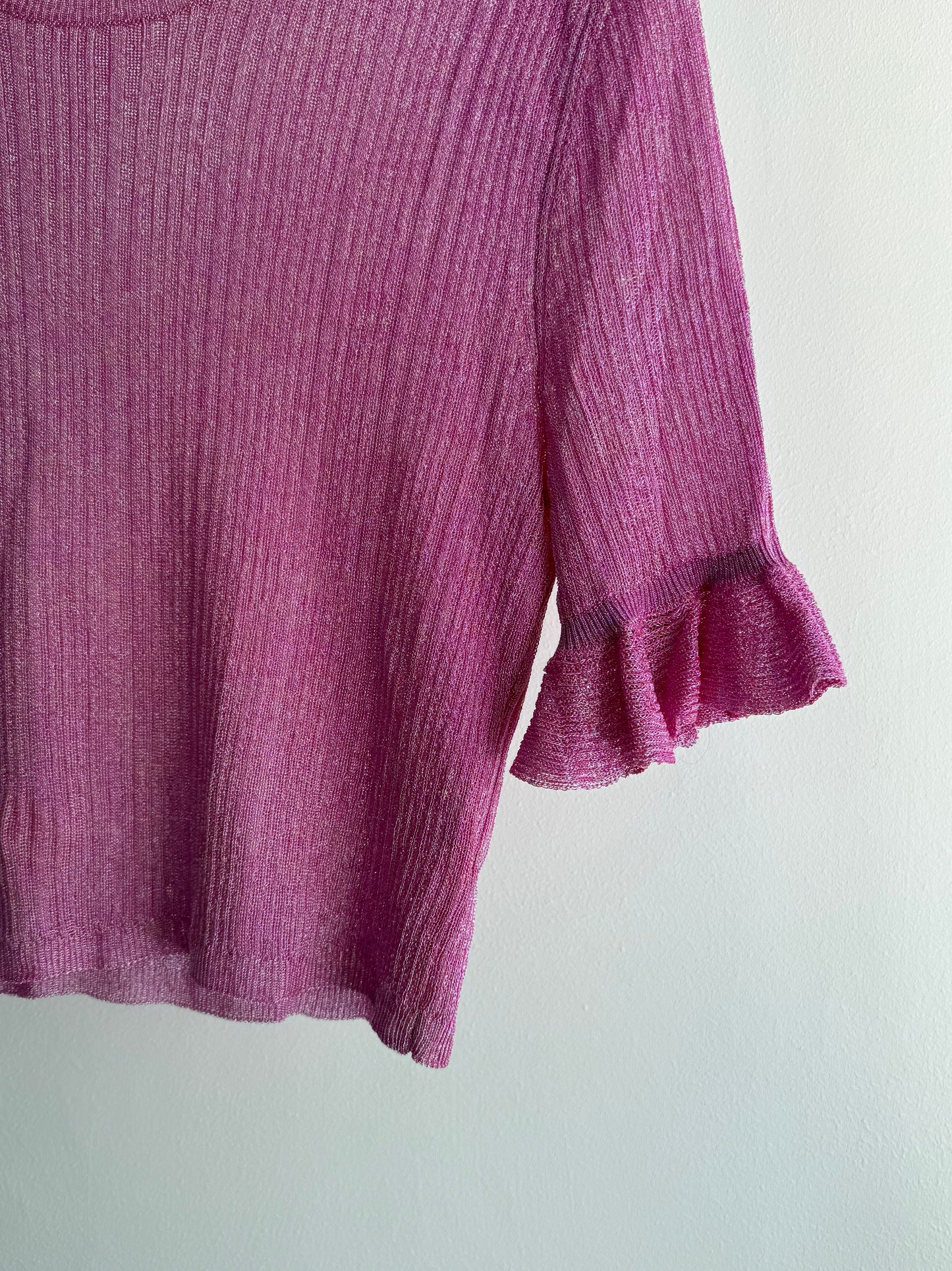 Ulla Johnson Pink Blouse with Shimmering Metallic Details