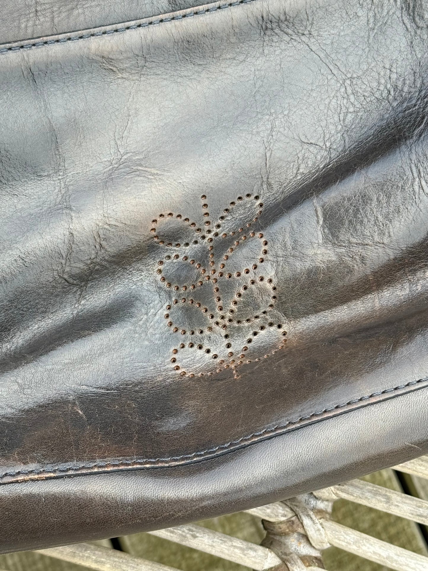 Rare Vintage Orla Kiely Crossbody Cow Leather Bag