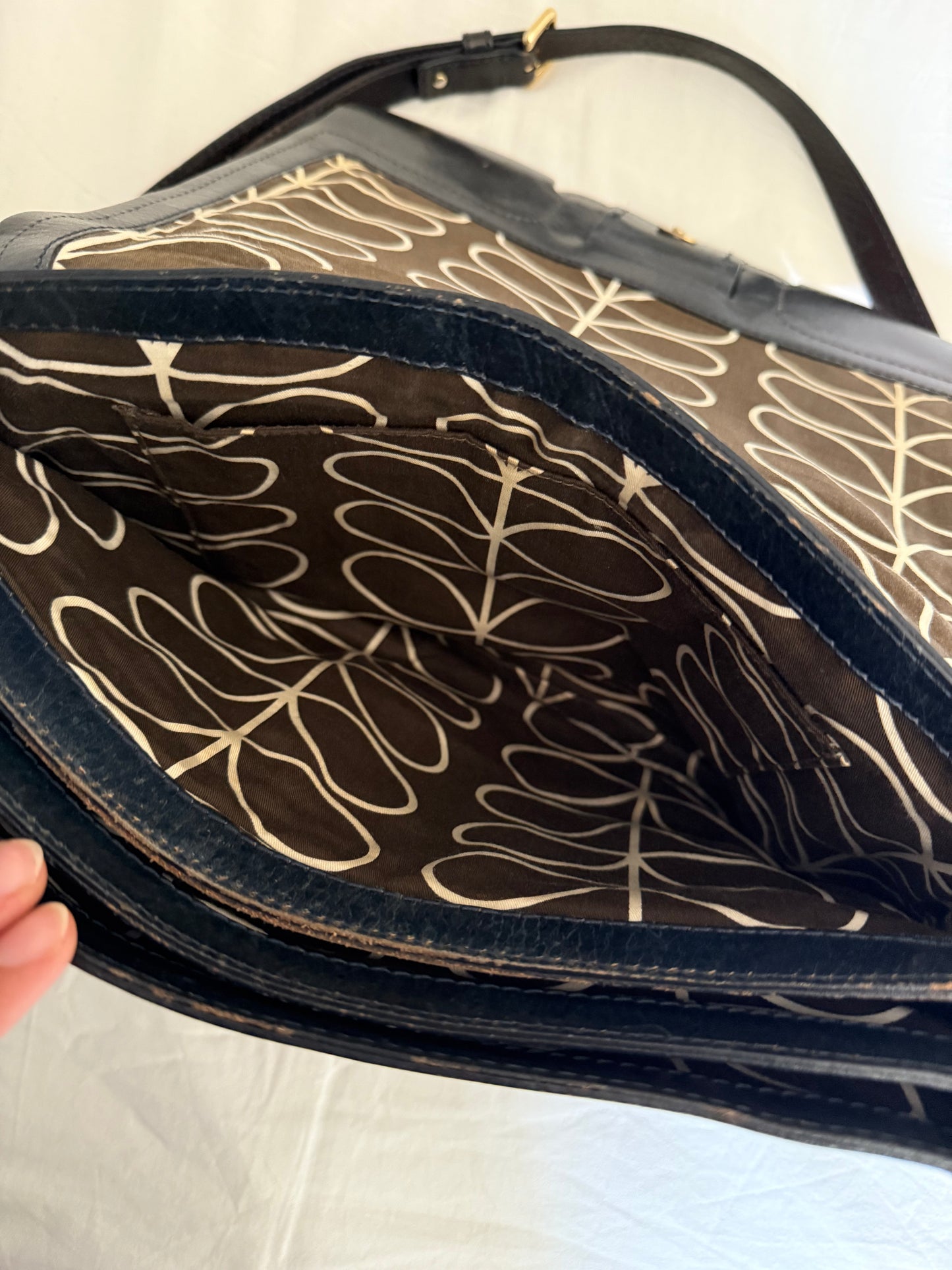 Rare Vintage Orla Kiely Crossbody Cow Leather Bag