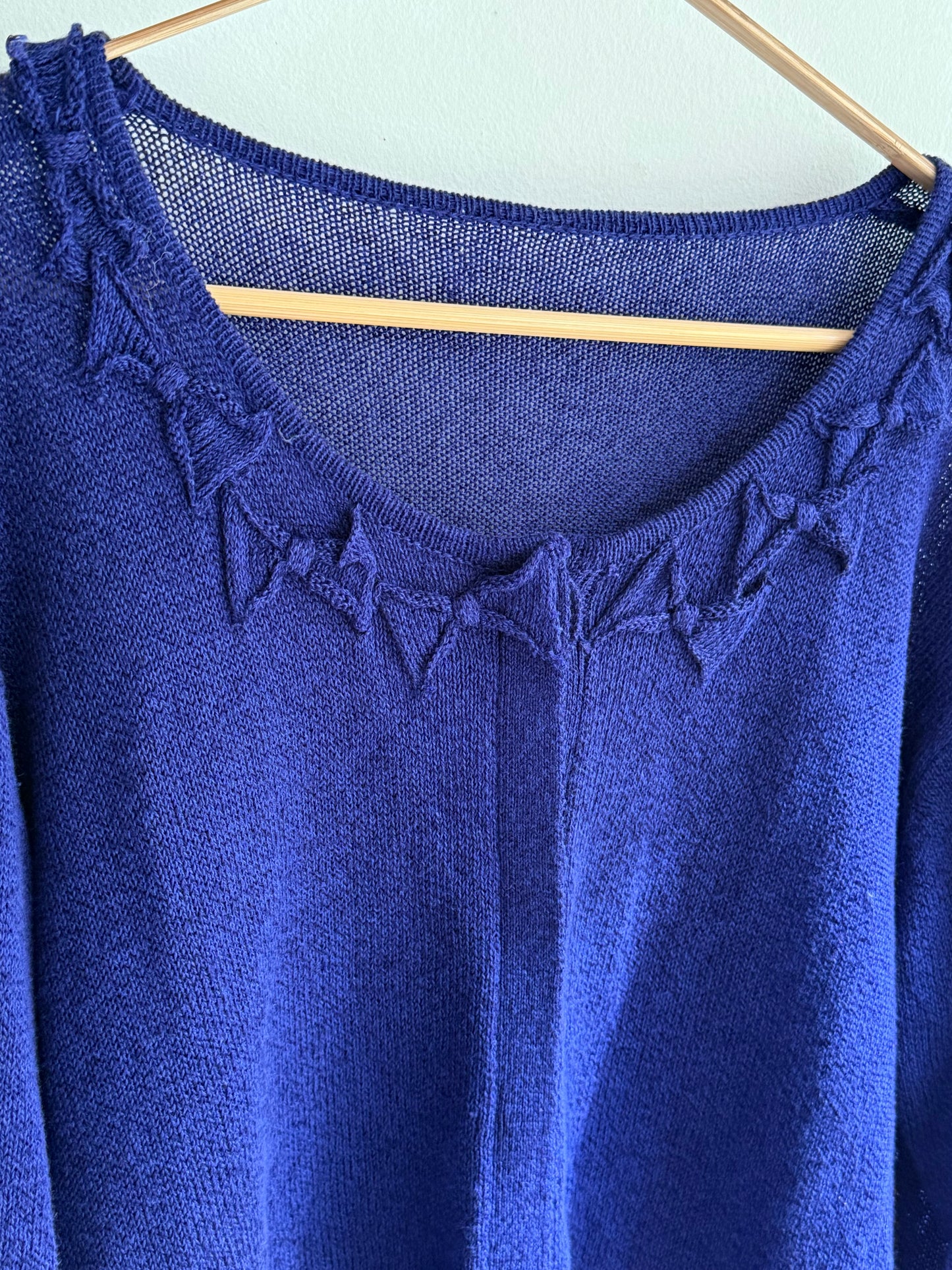 Vintage Indigo Cardigan with Bows
