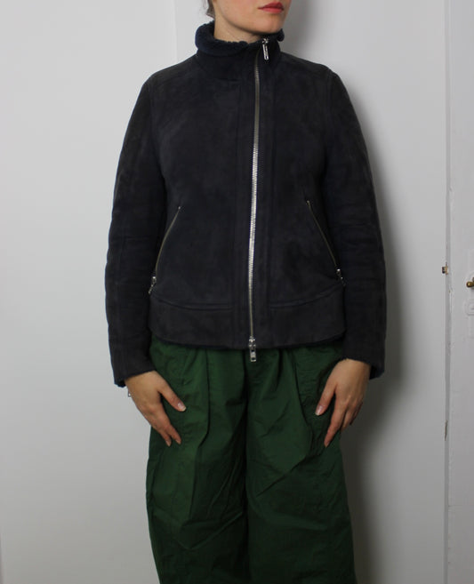 Won Hundred Suede Navy Blue Jacket