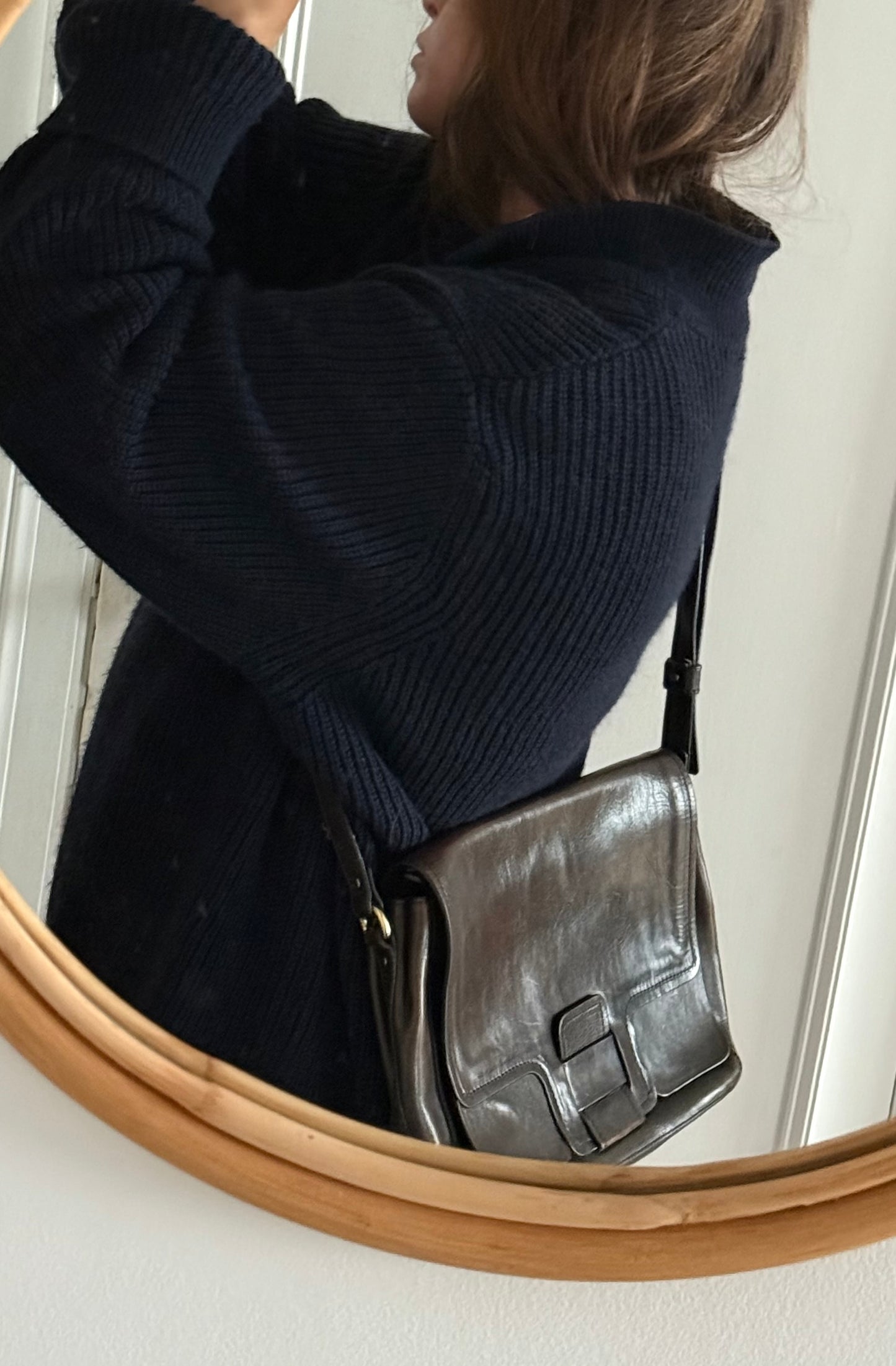 Rare Vintage Orla Kiely Crossbody Cow Leather Bag
