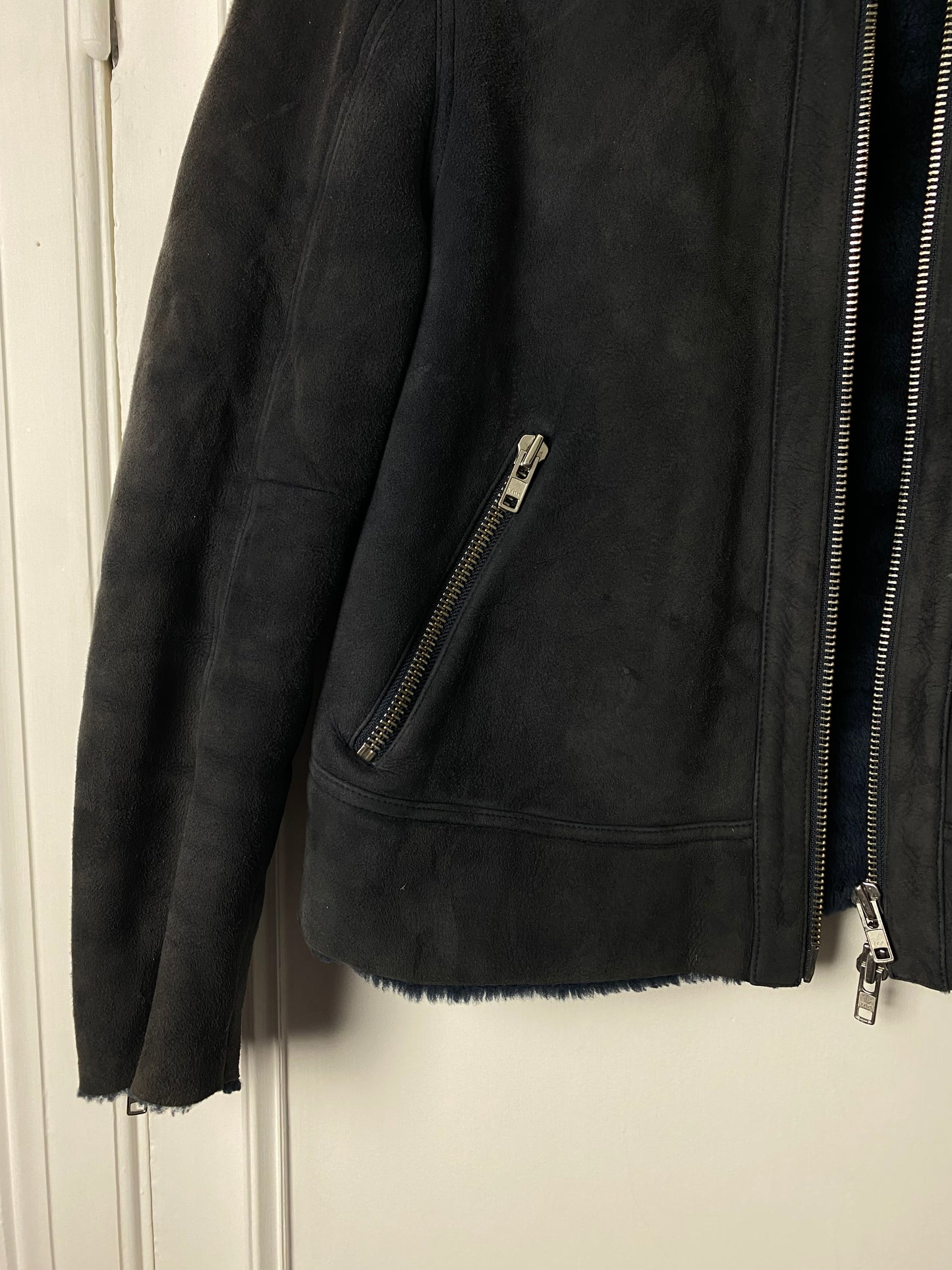 Won Hundred Suede Navy Blue Jacket
