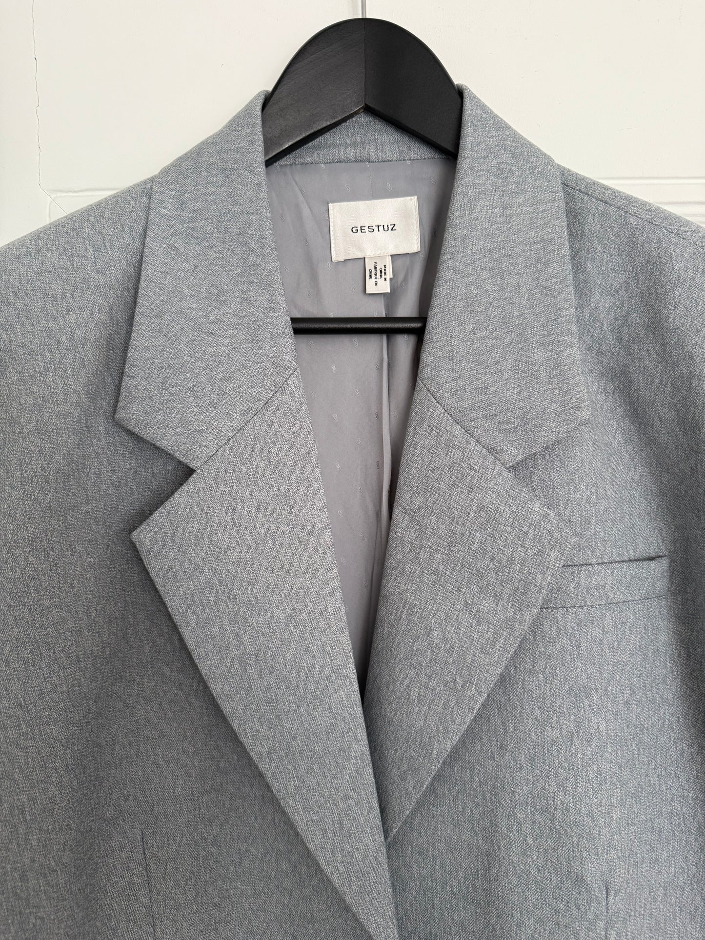 Gestuz Grey-Blue Oversized Blazer