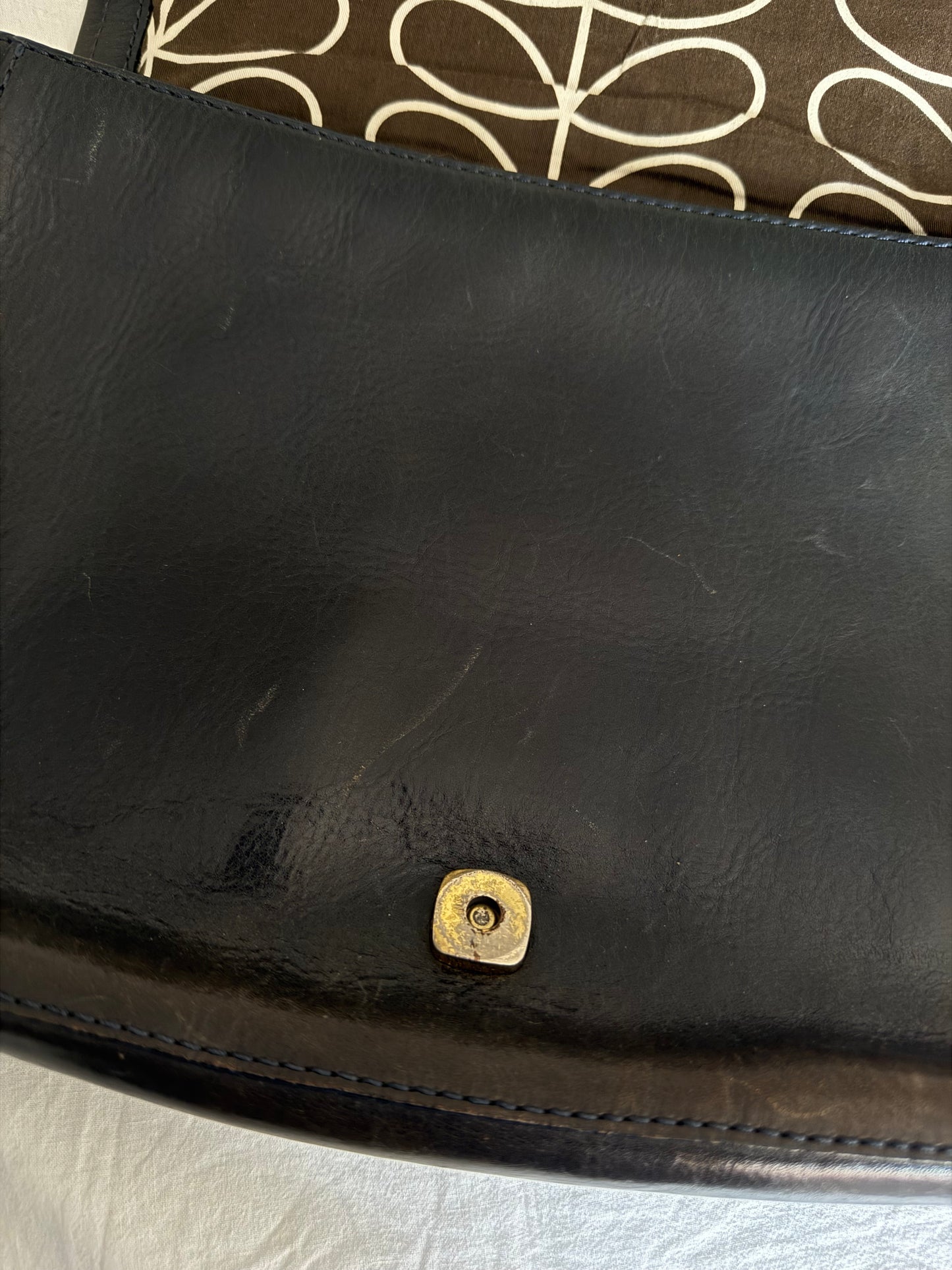 Rare Vintage Orla Kiely Crossbody Cow Leather Bag