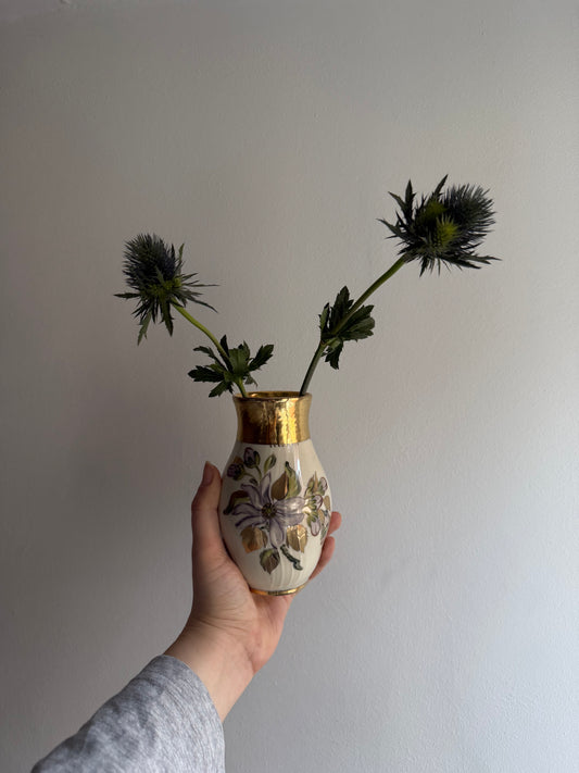 Vintage Royal Copenhagen Hand-painted Flower Decoration Vase