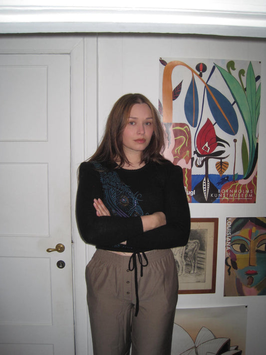 Rare Krizia Maglia Sweater with Peacock Embroidery Design