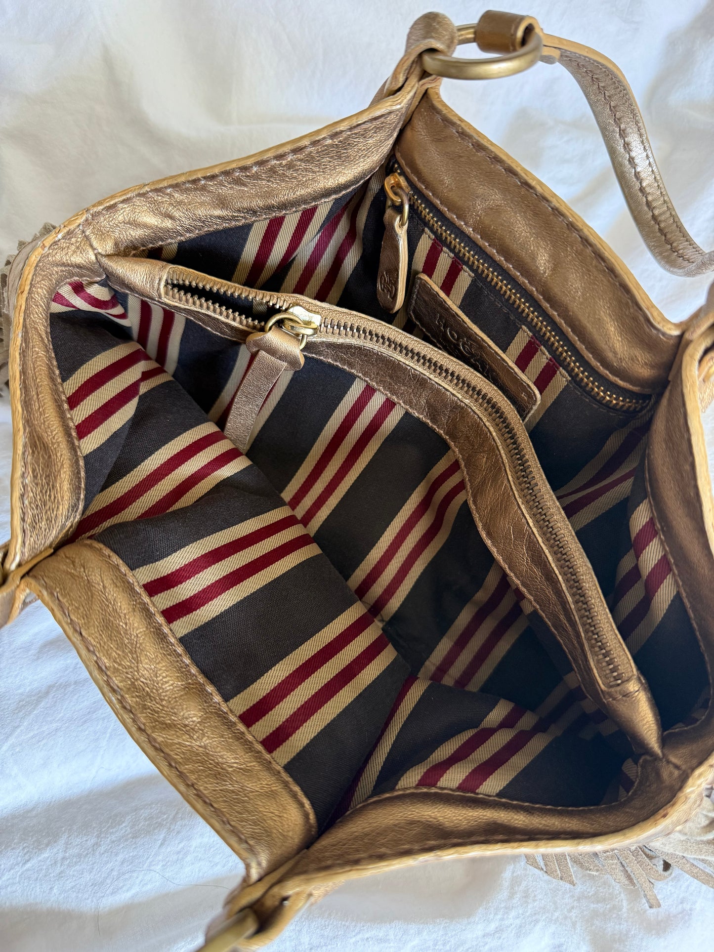 Rare 2000s Vintage Hogan Suede Bag with Fringe Detail
