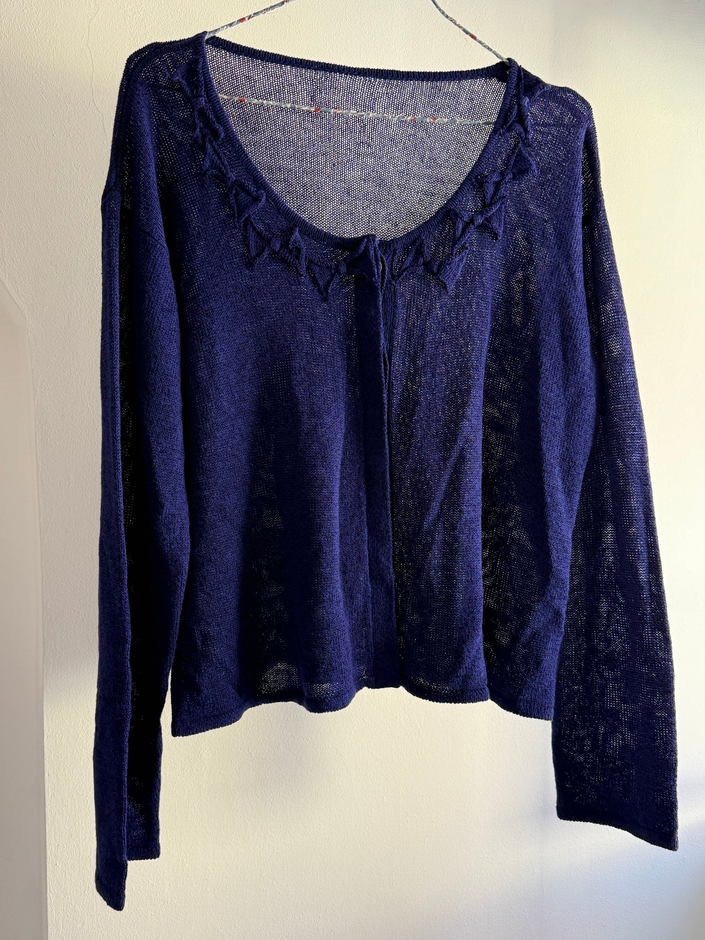 Vintage Indigo Cardigan with Bows
