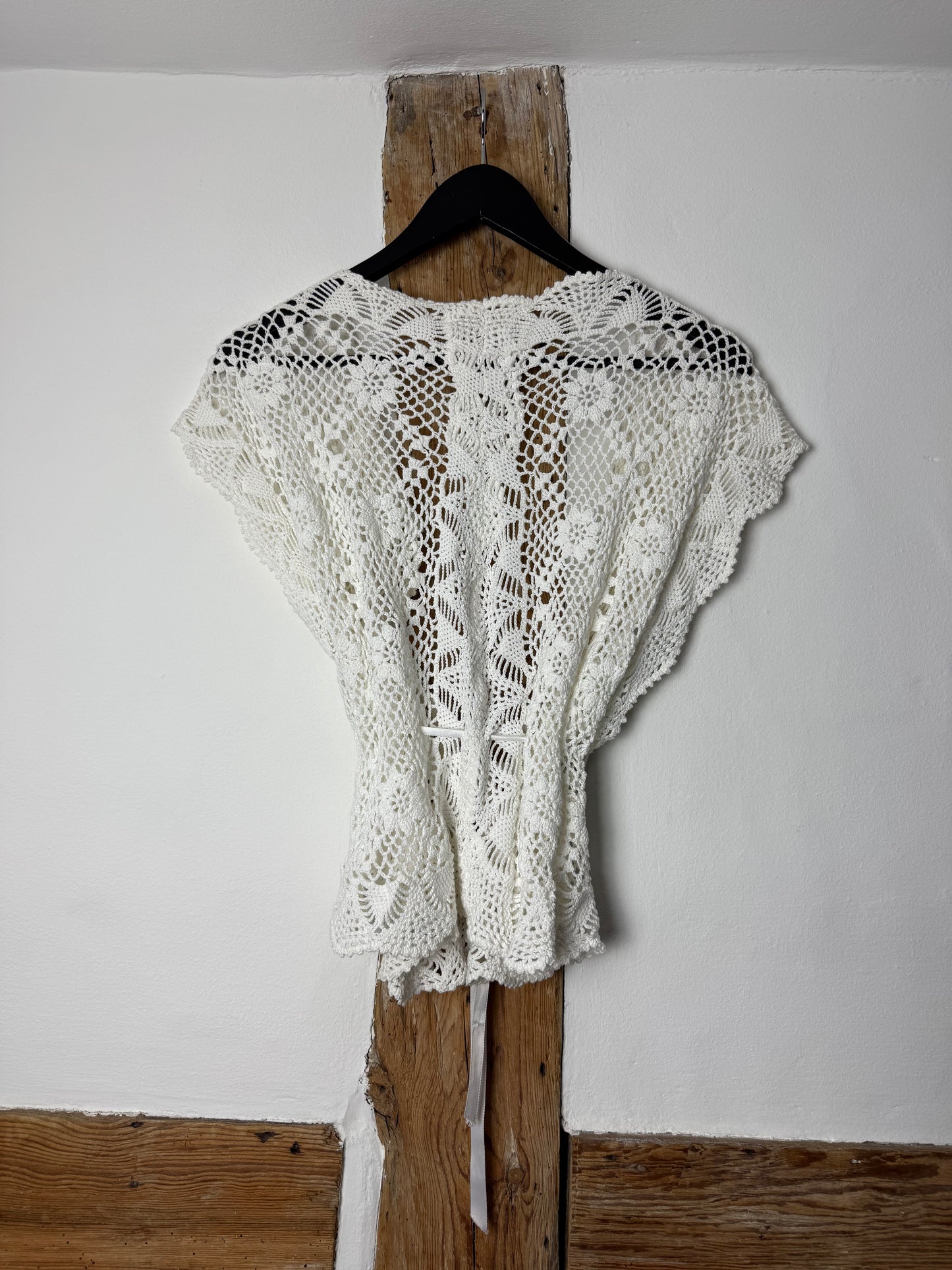 Vintage Crochet Top with Tie Waist