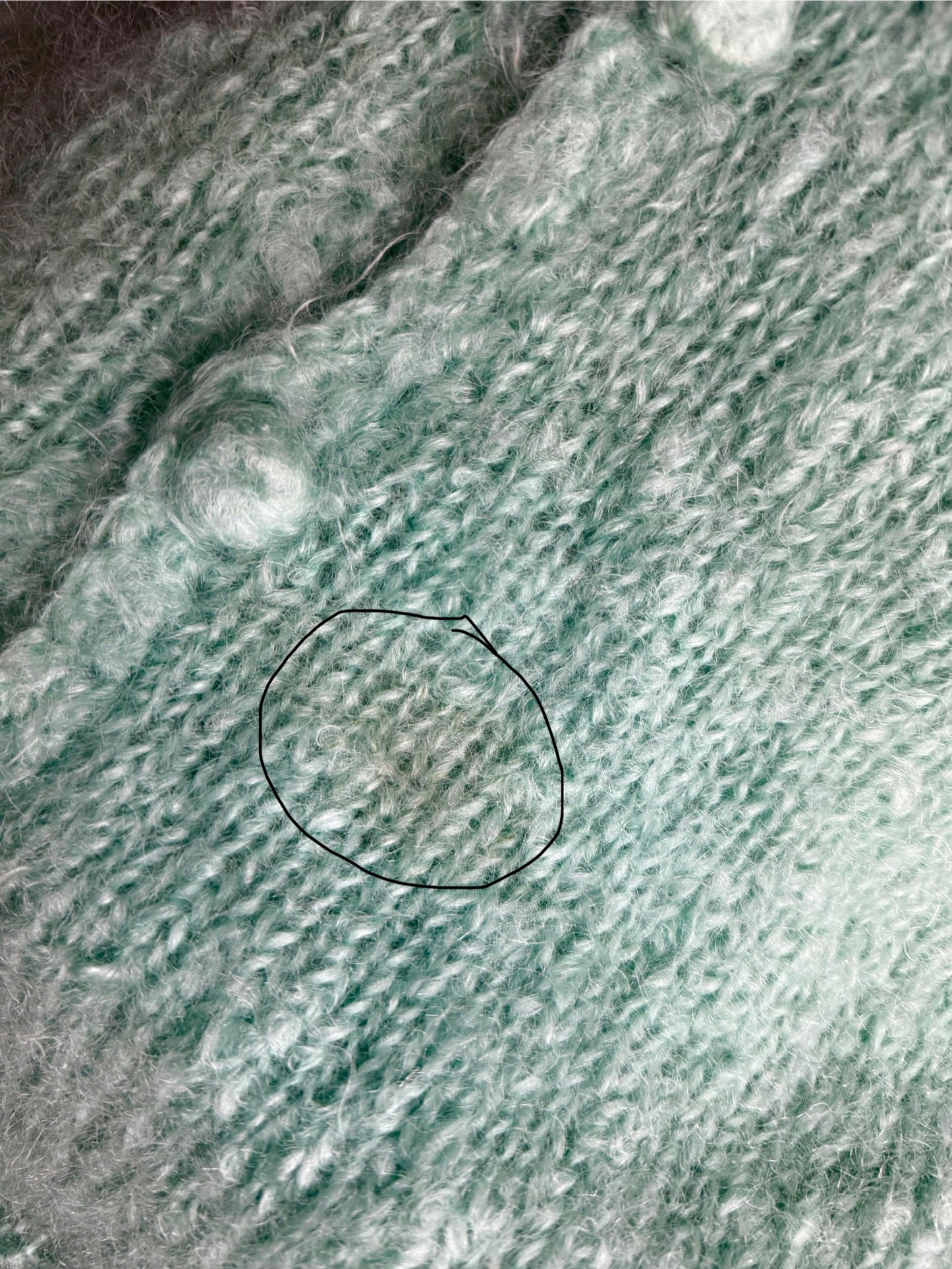 Vintage Hand-knitted Cropped Mohair Blend Cardigan