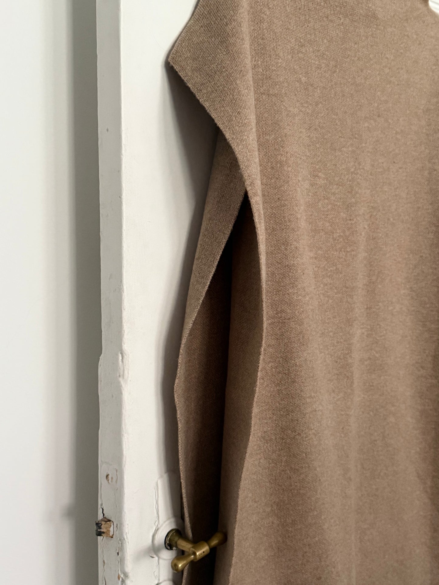 Donna Karan Asymmetrical High-Neck Knitted Poncho