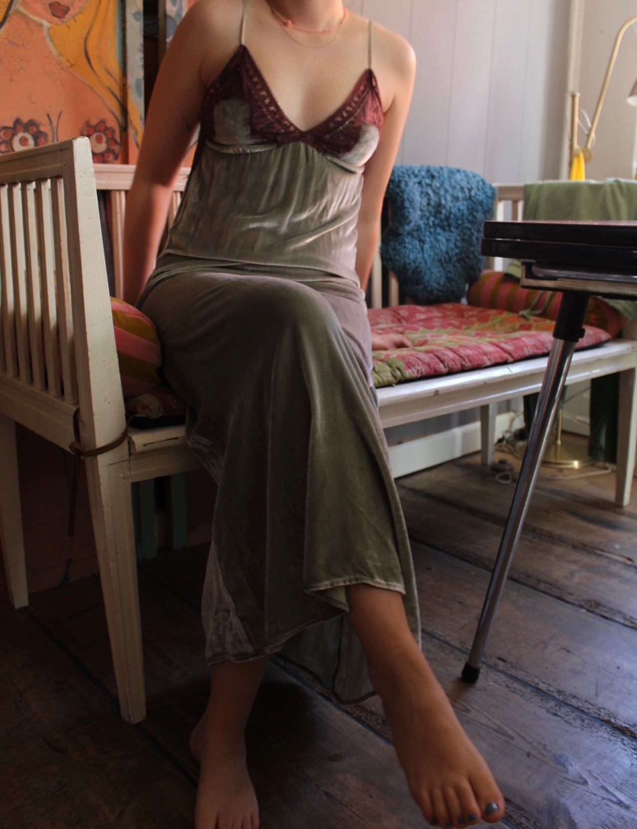 Sleeping With Jacquez Velvet Slip Dress