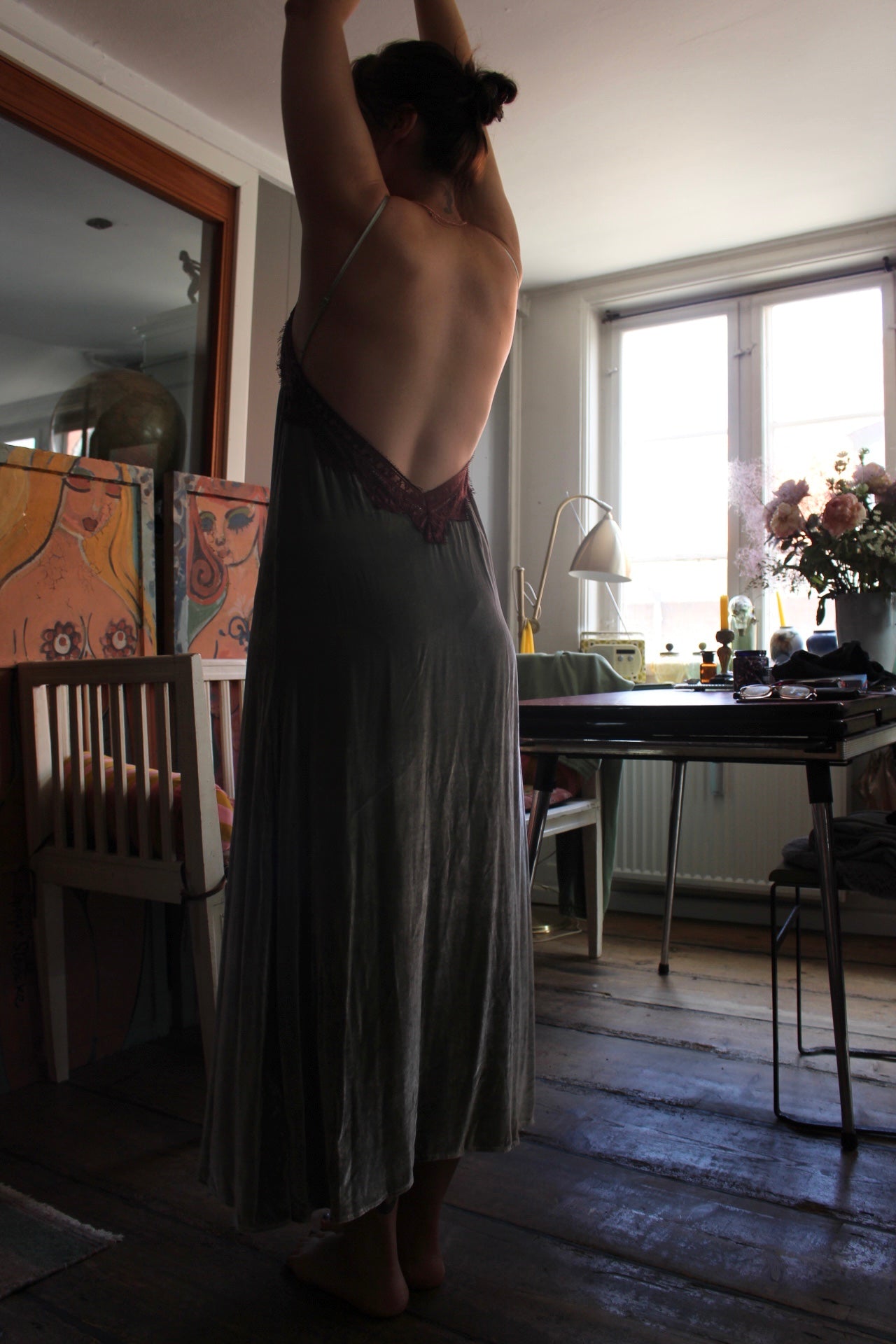 Sleeping With Jacquez Velvet Slip Dress