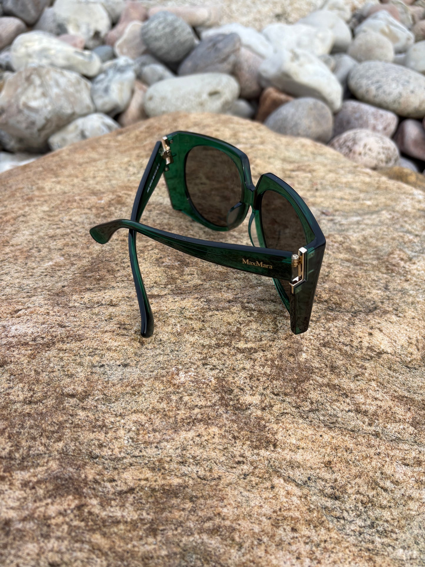 Max Mara Oversized Sunglasses in Dark Green