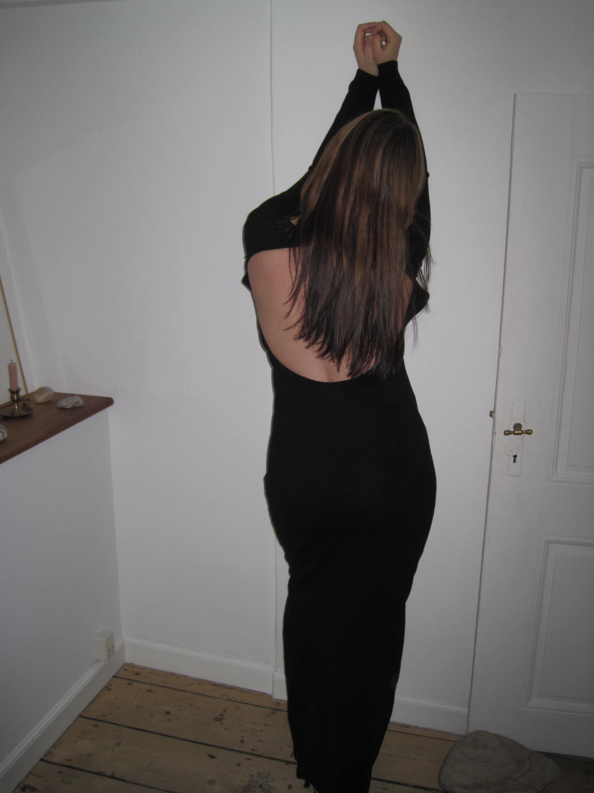 Elaine Hersby Low Cut Back Maxi Dress