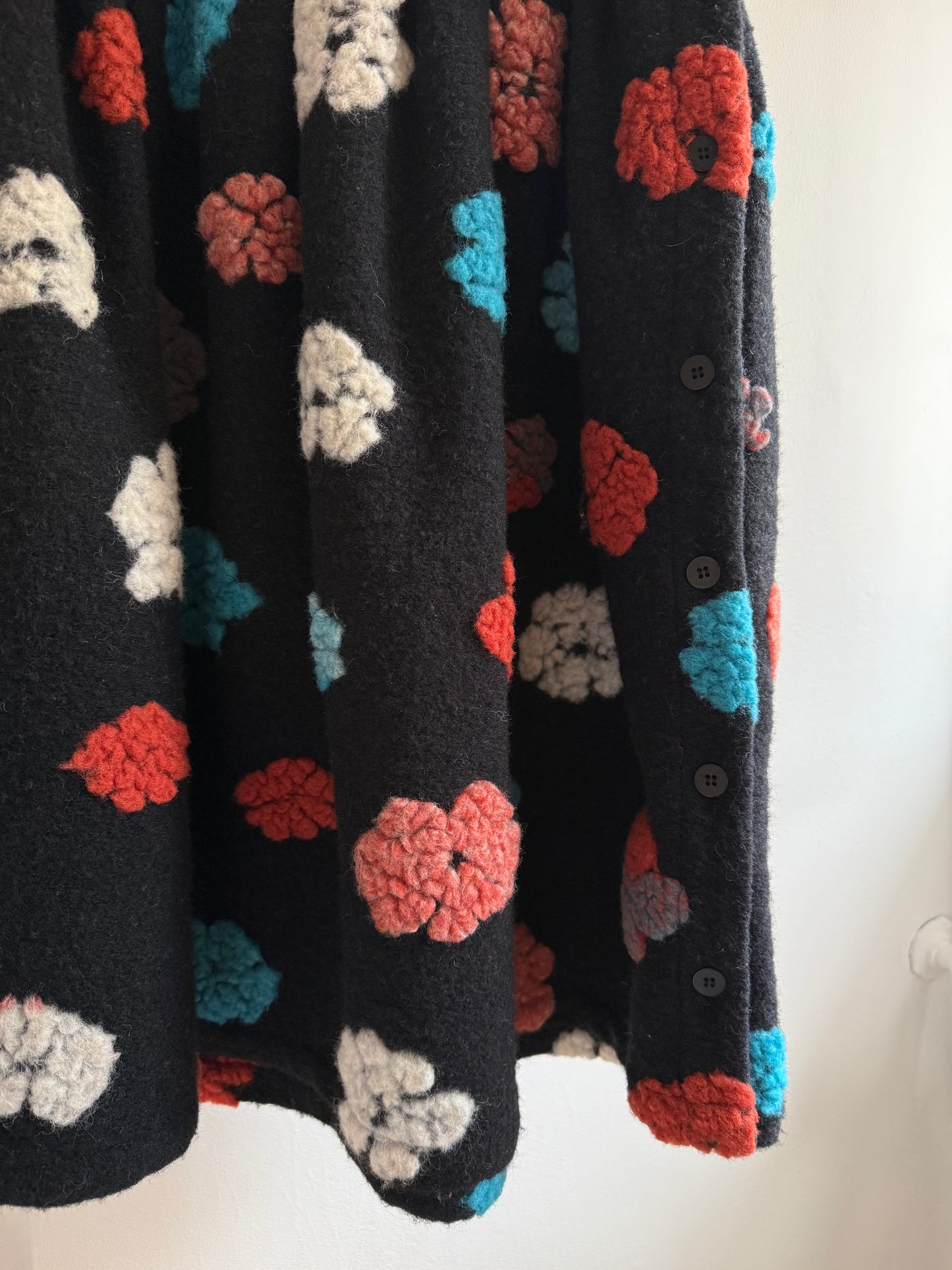 Kurt Lyle Wool A-line Flower Dress