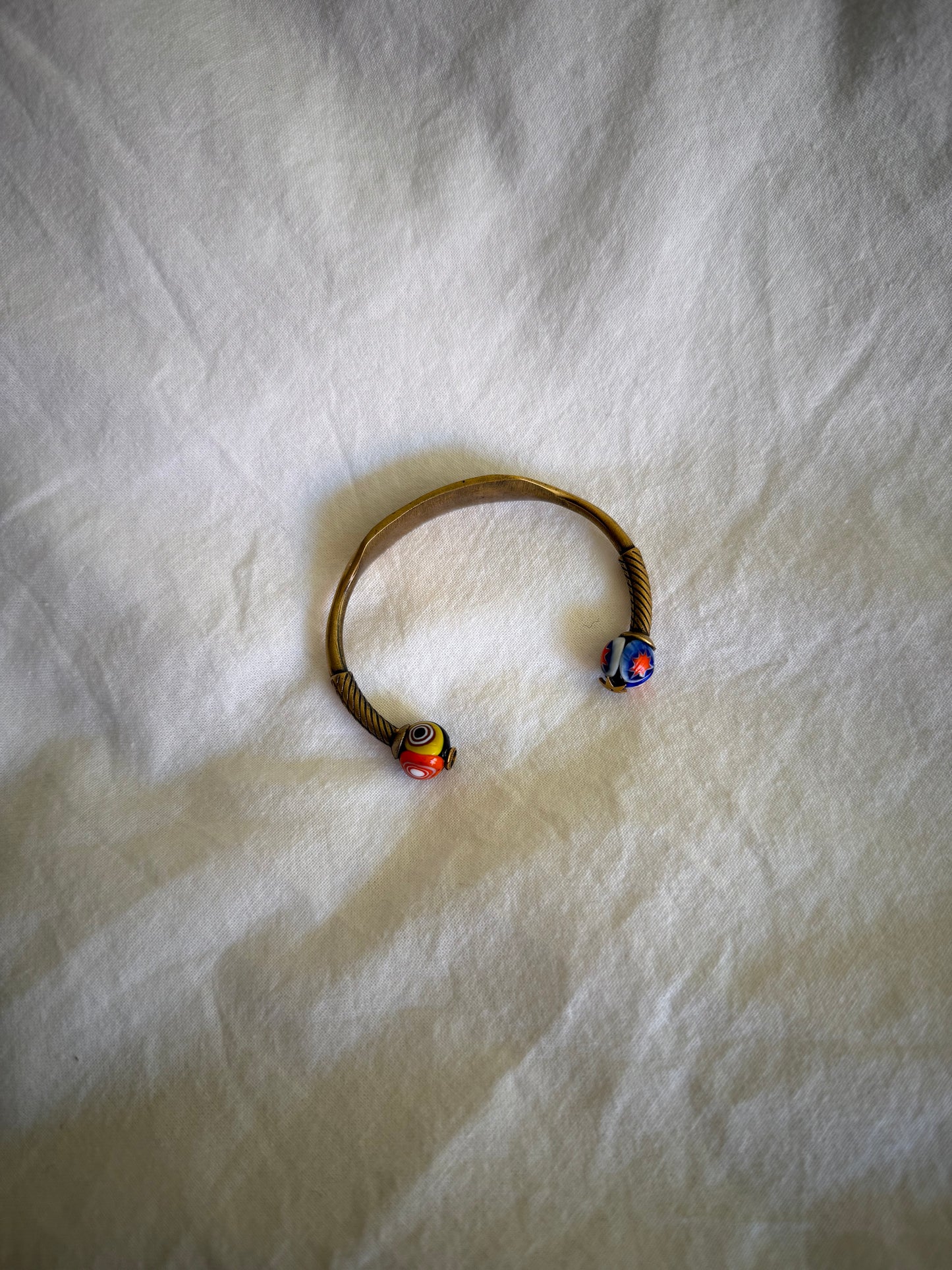 Dior Logo Cuff Bracelet With Star Detail in Antique Gold-Finish Metal