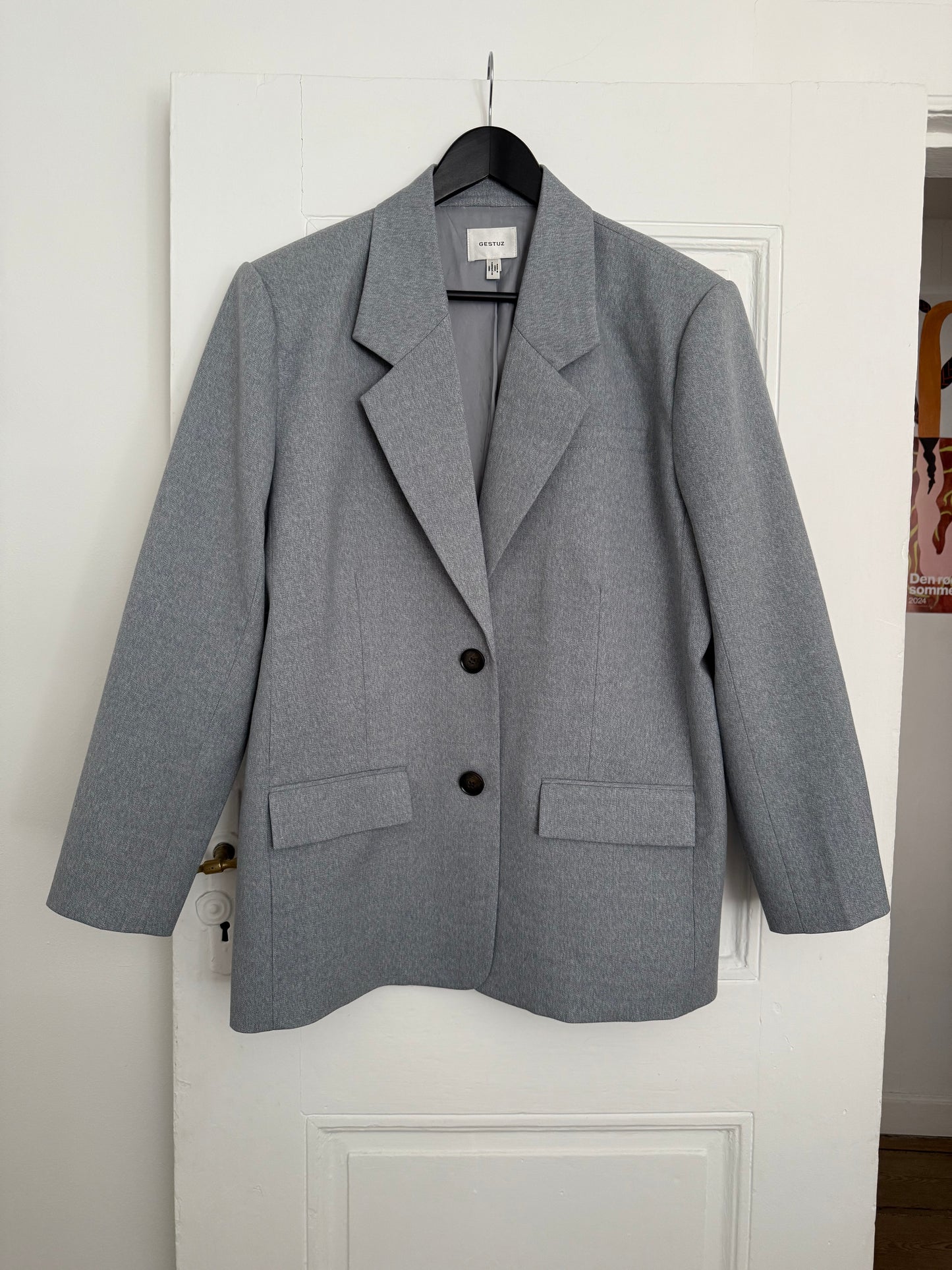 Gestuz Grey-Blue Oversized Blazer